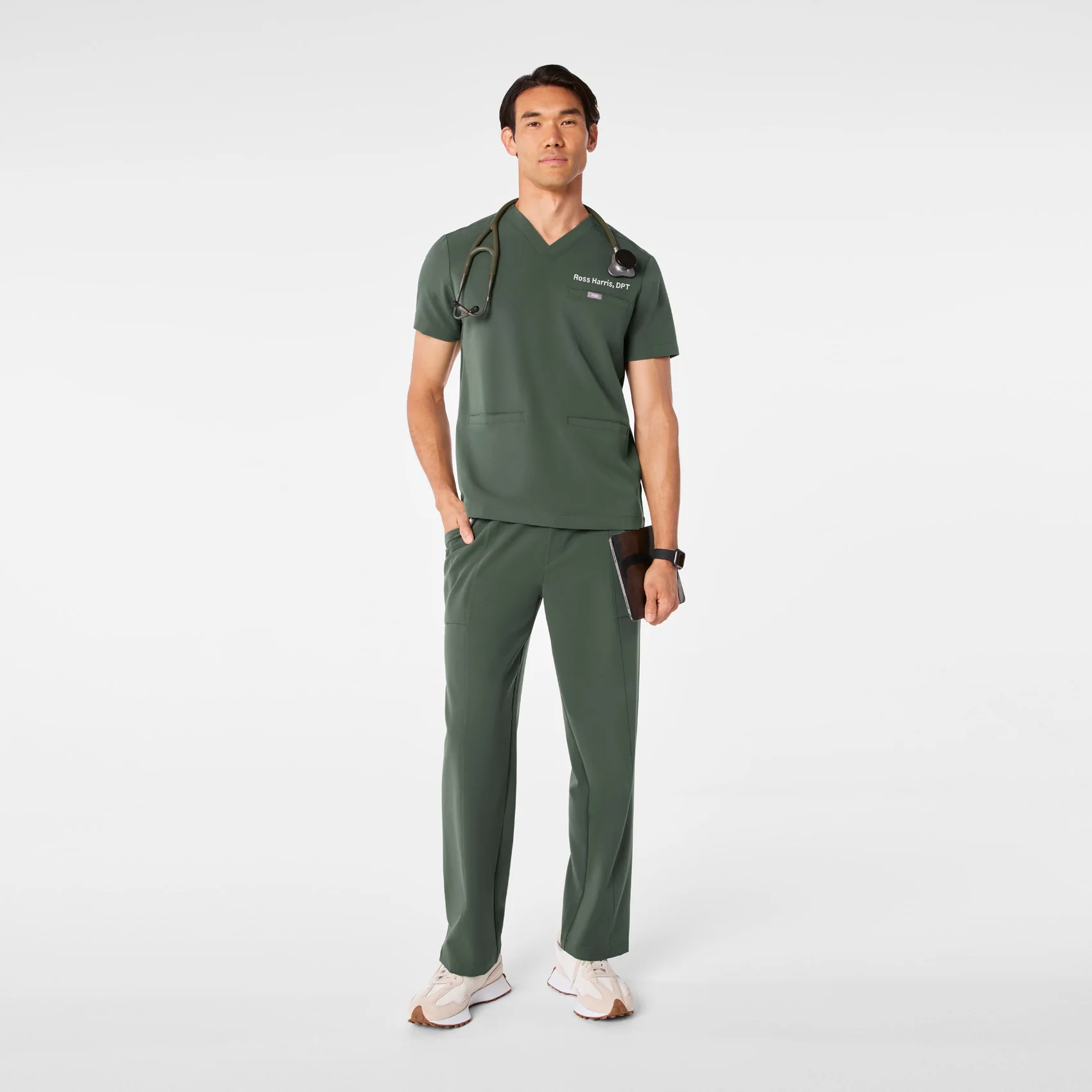 men's Moss Abbott V-Neck - Scrub Top - Image 2