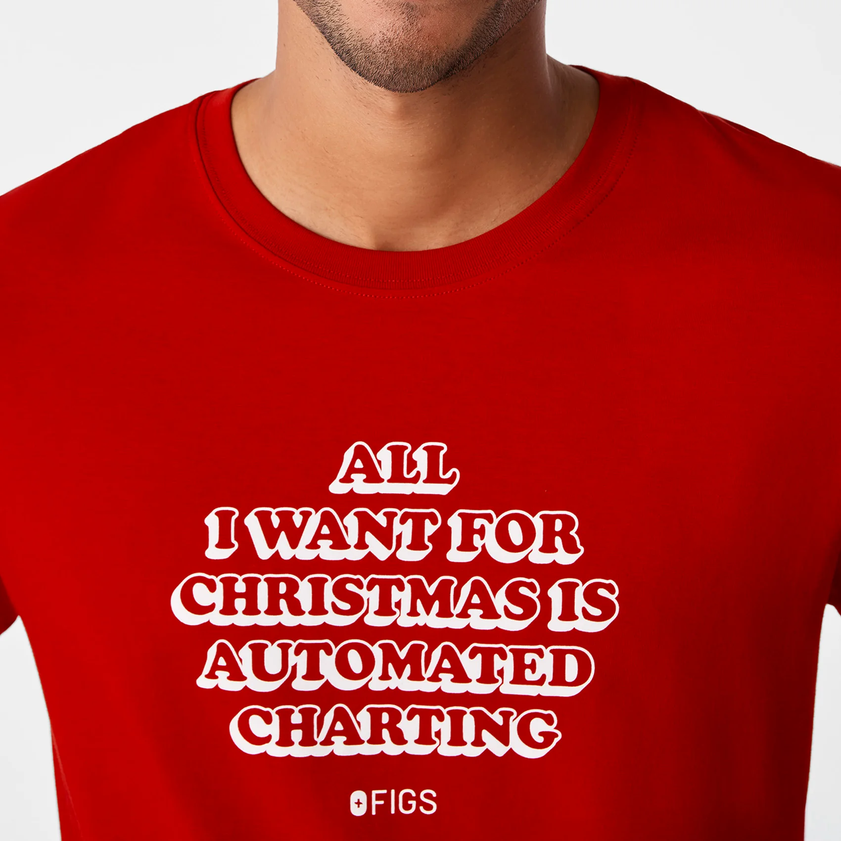 men's Winning Red All What I Wanted For Christmas Is Automated Charting Graphic Supersoft - Longsleeve Underscrub - Image 2