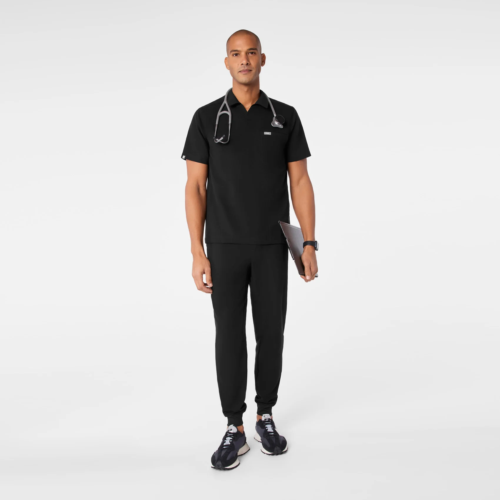 men's Black Arad Polo - Scrub Top - Image 2