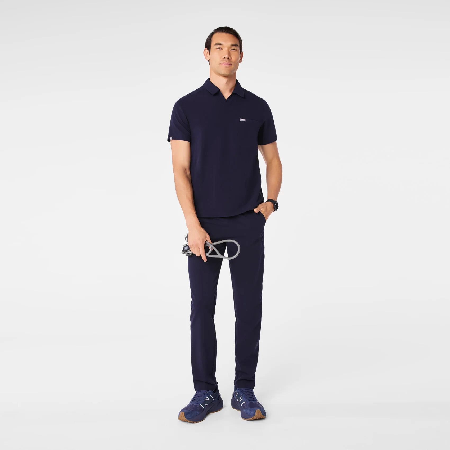 men's Navy Arad Polo - Scrub Top - Image 2