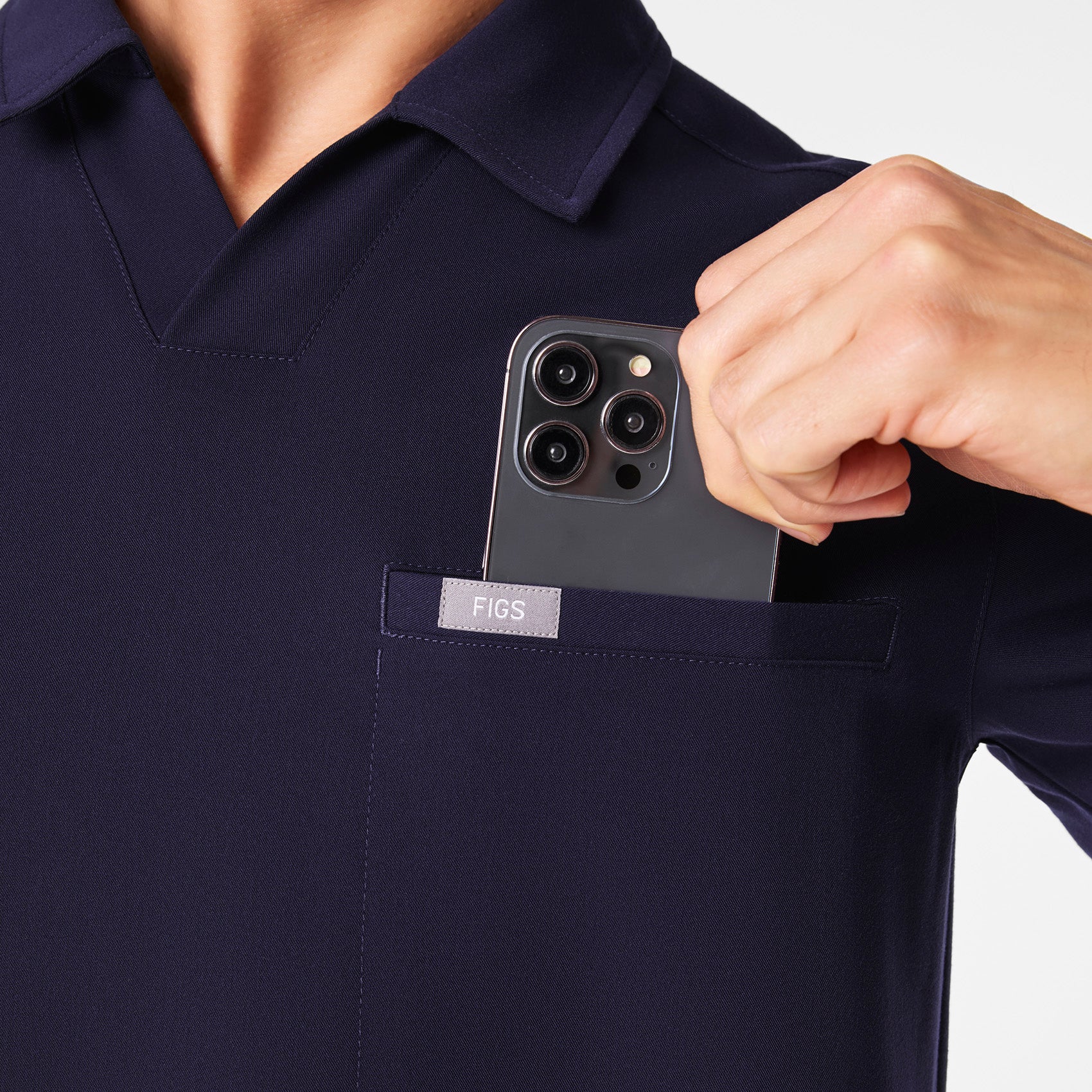 men's Navy Arad Polo - Scrub Top - Image 7