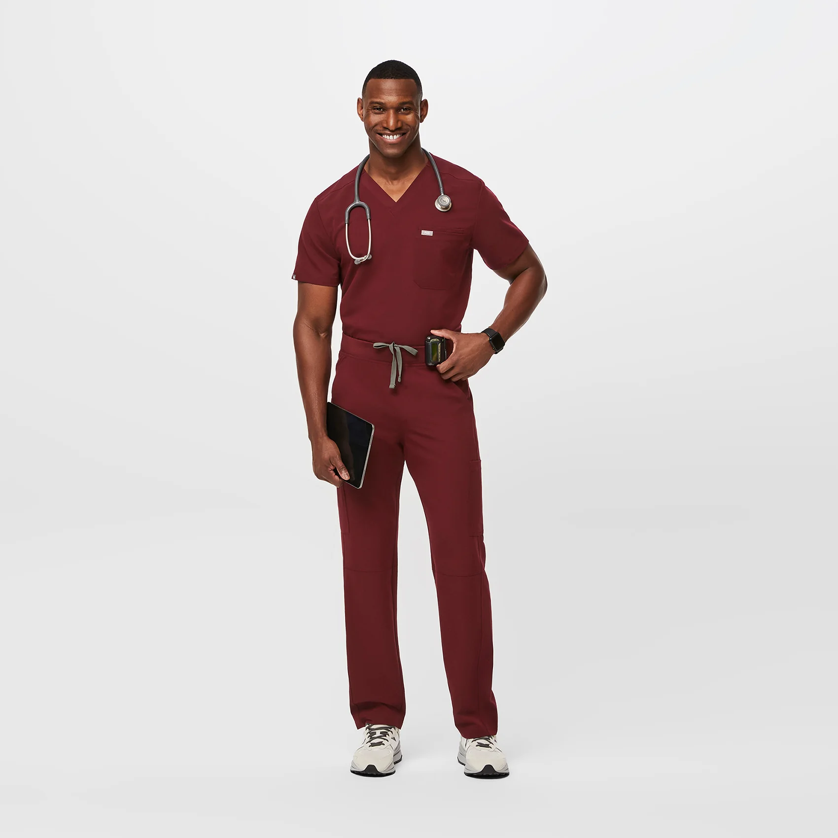 Men's Burgundy Axim™ - Tall Cargo Scrub Pants - Image 2