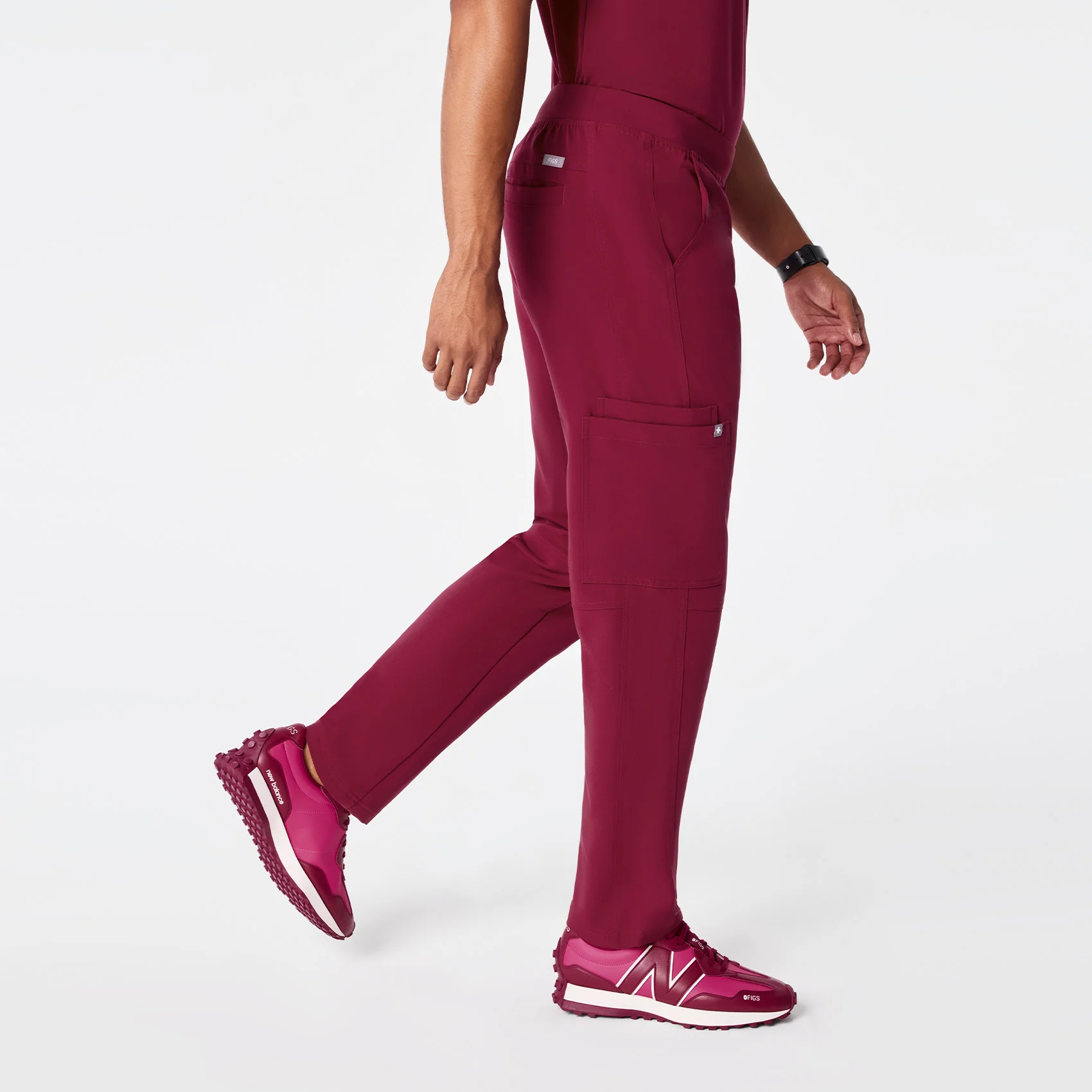 men's Deep Cranberry Axim - Tall Cargo Scrub Pant⢠- Image 3