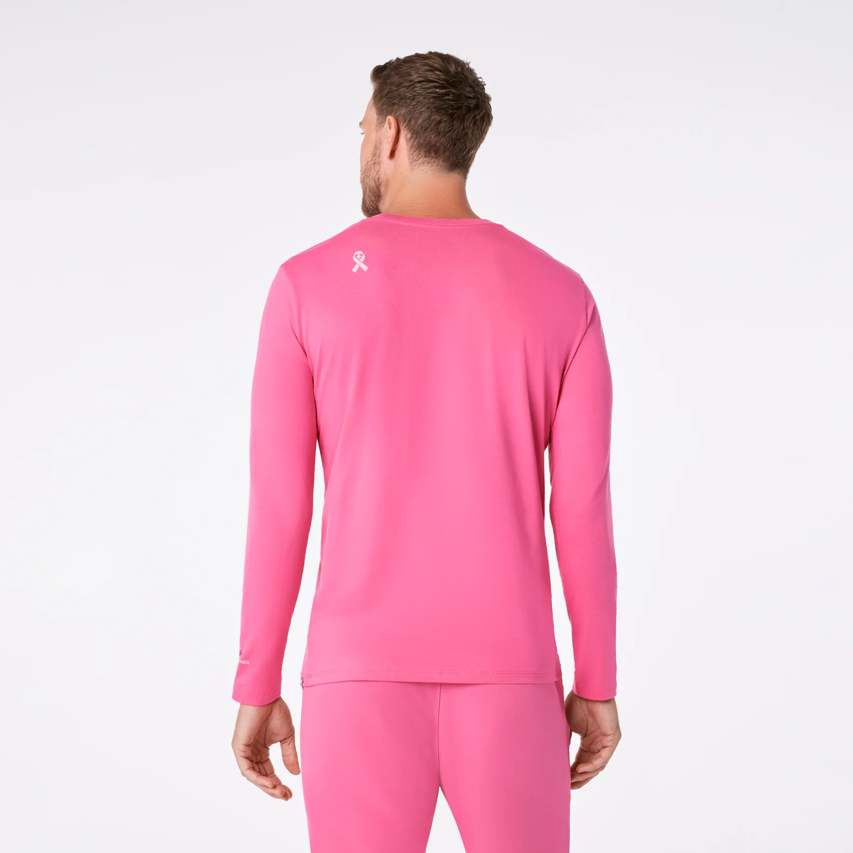men's F'ing Pink BCA Ribbon Supersoft - Longsleeve Underscrub - Image 5