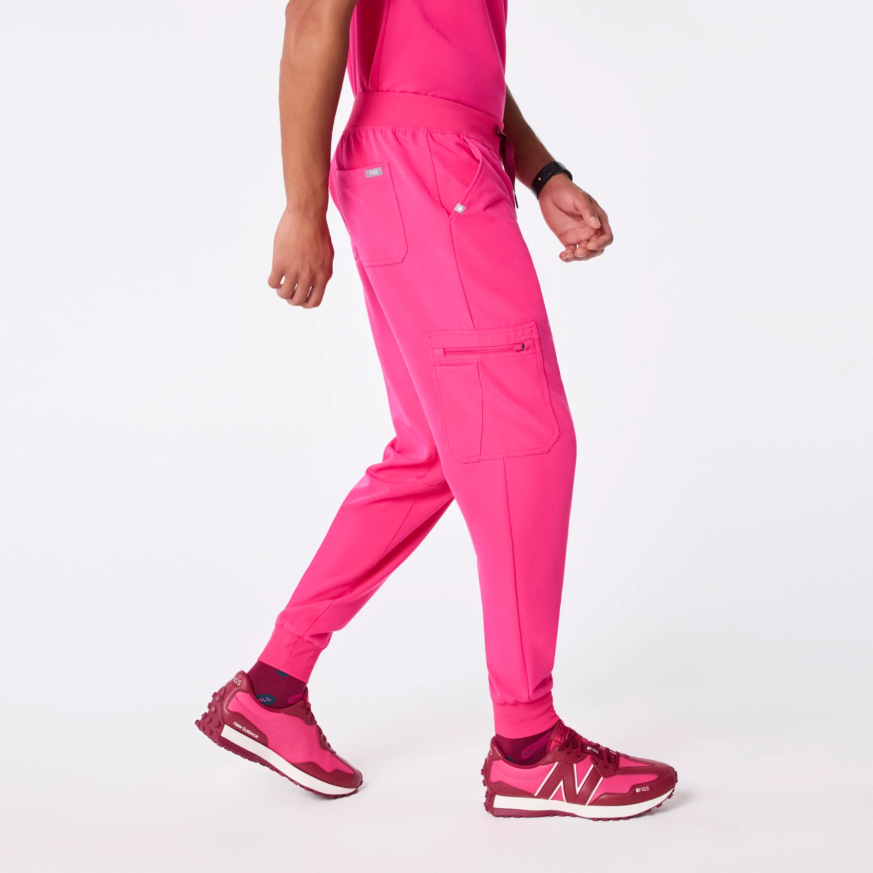 men's Shocking Pink Brey Jogger - Scrub Pant - Image 3