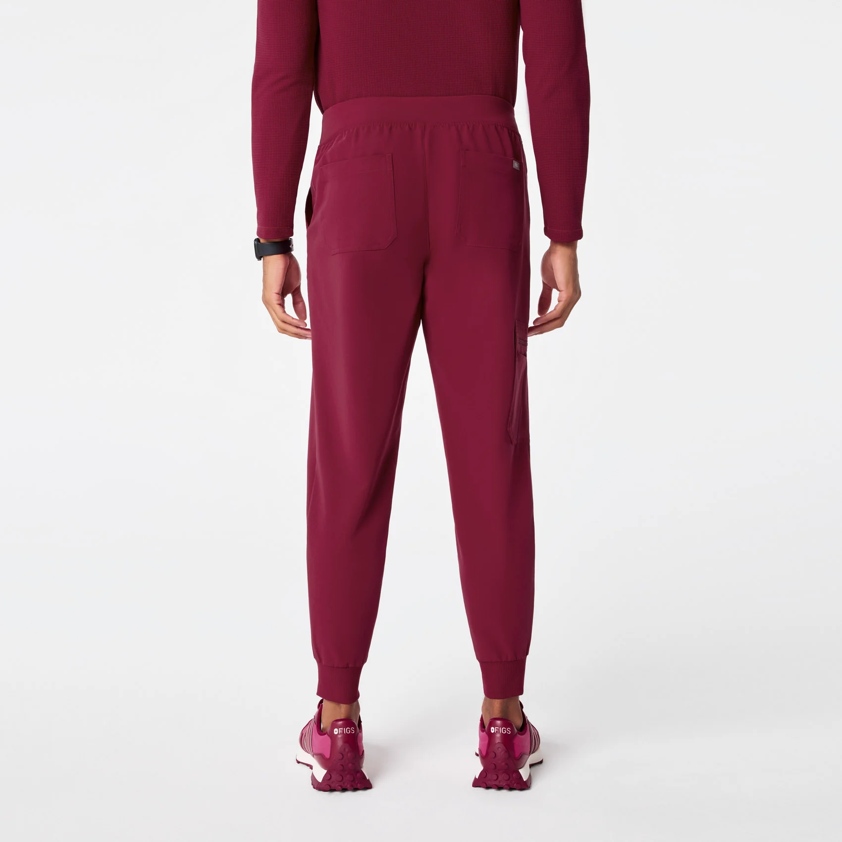 men's Deep Cranberry Brey Tall Jogger - Scrub Pant - Image 4