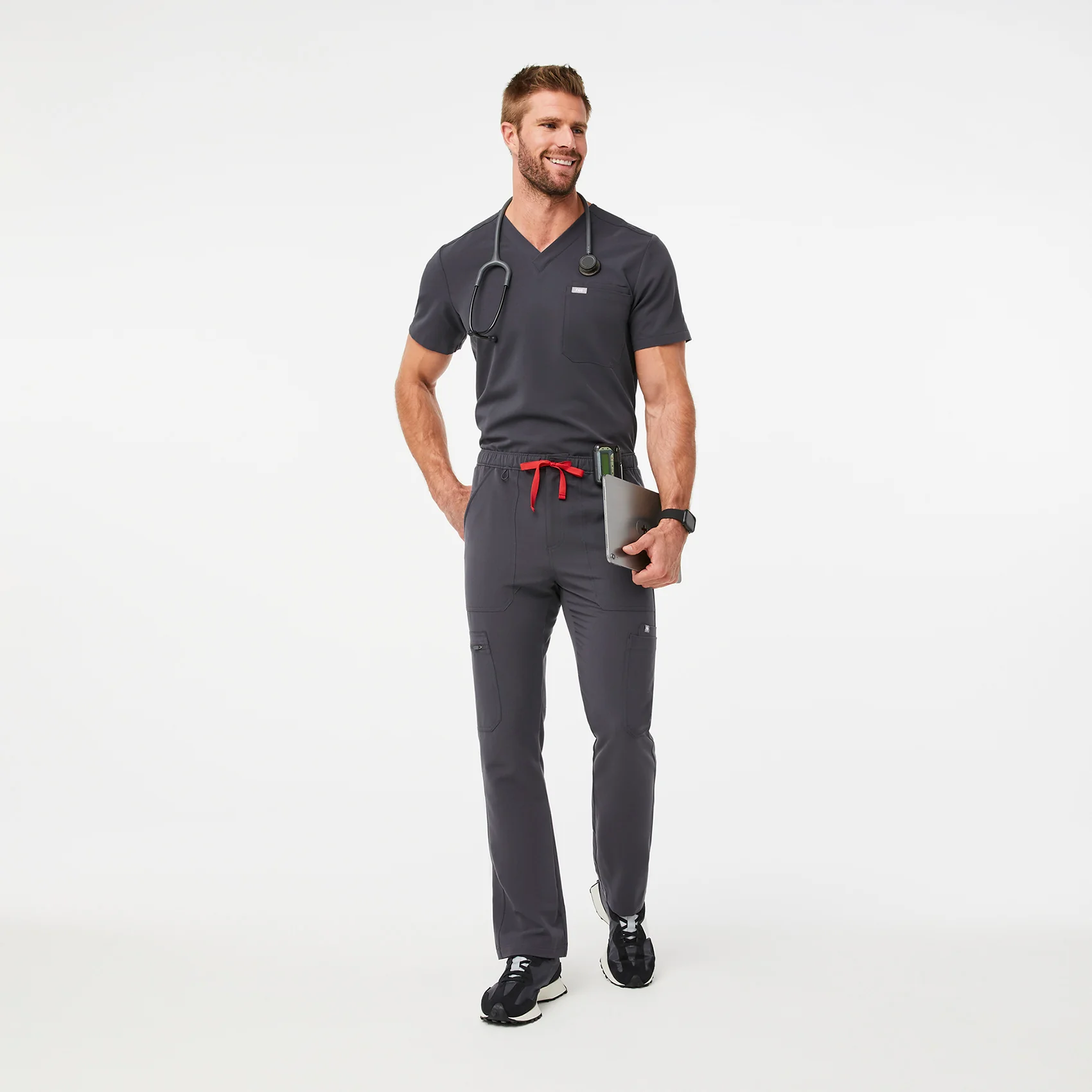 Men's Charcoal Cairo™ - Short Cargo Scrub Pants - Image 2
