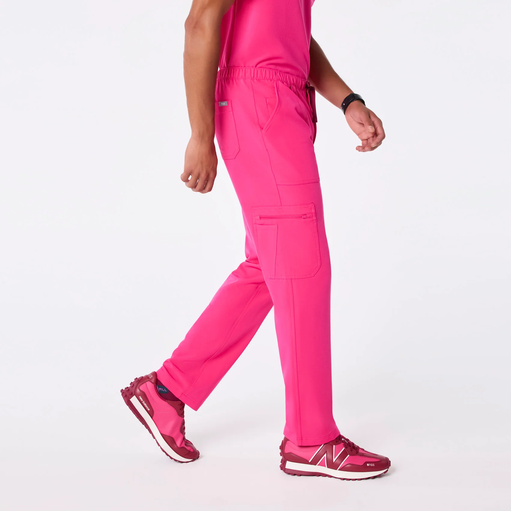 men's Shocking Pink Cairo - Short Cargo Scrub Pant™ - Image 3