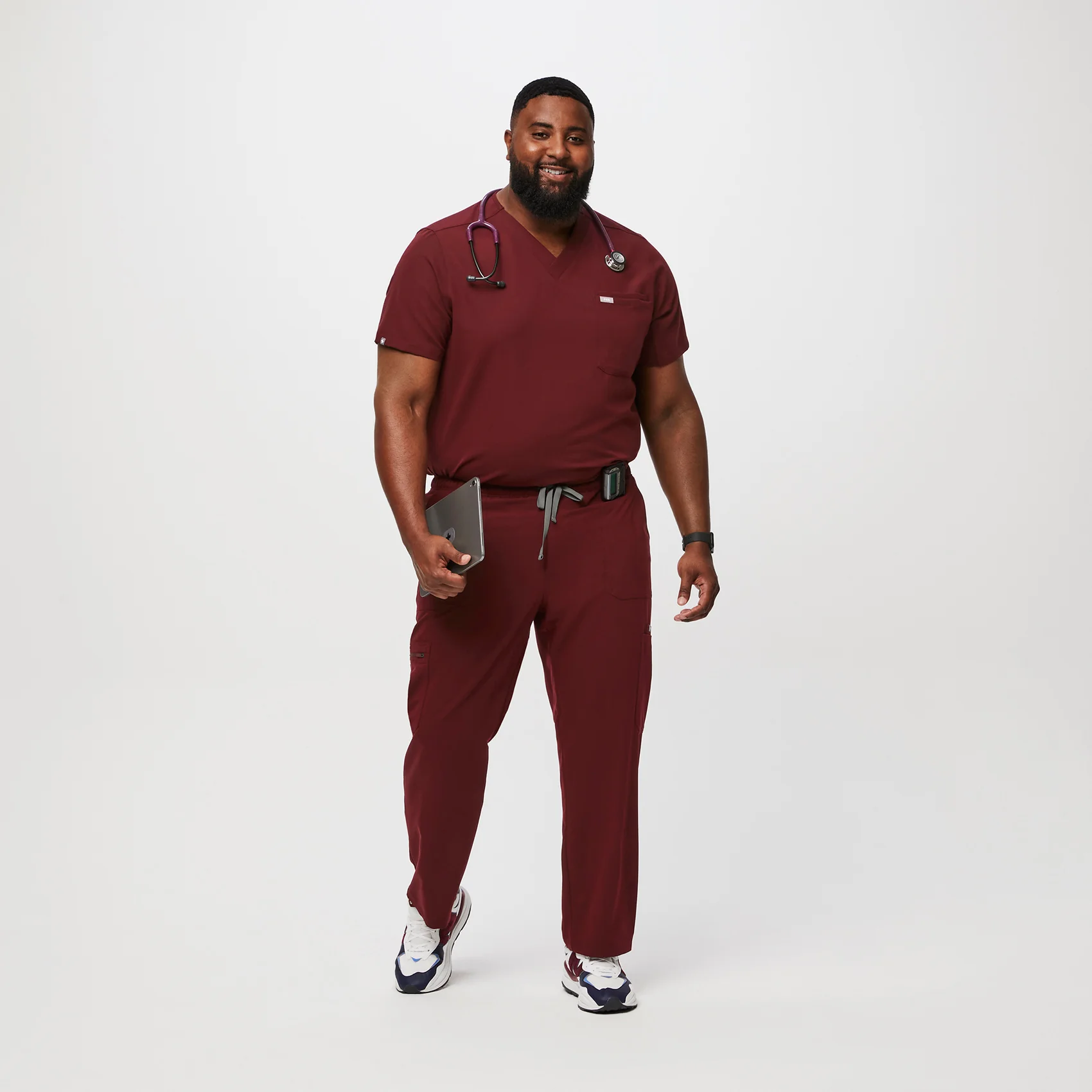 men's Burgundy Cairo™ - Tall Cargo Scrub Pants (3XL - 6XL) - Image 2