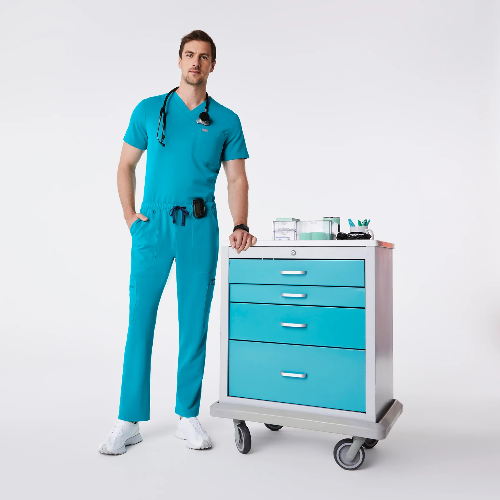 men's Teal Cairo - Tall Cargo Scrub Pant™ - Image 2