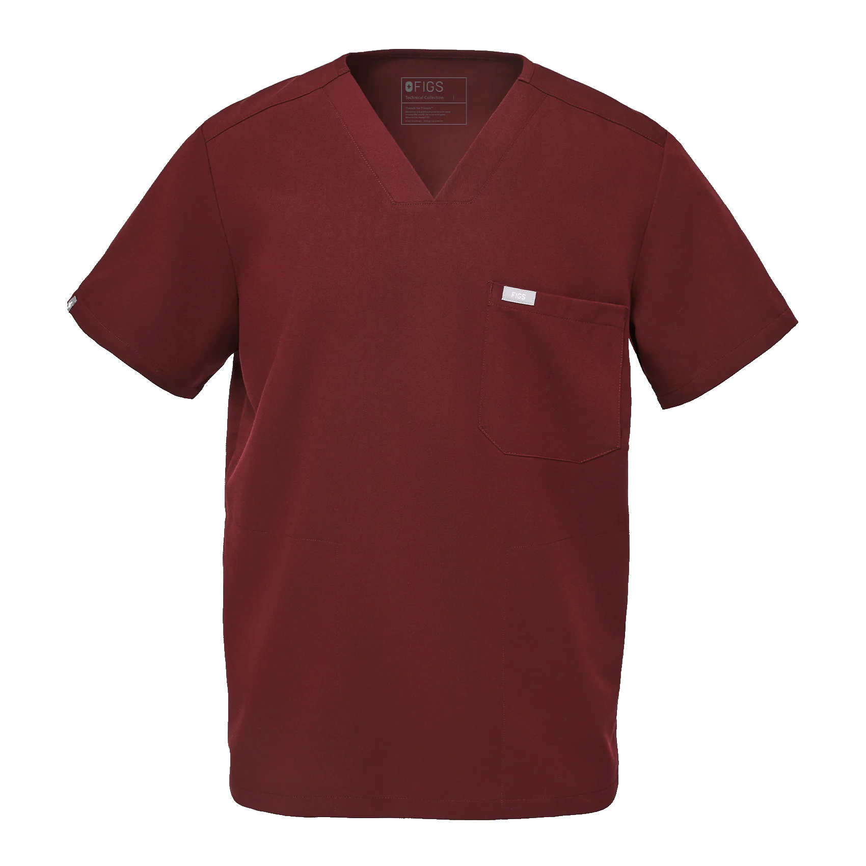 Men's Burgundy Chisec™ - Three-Pocket Scrub Top - Image 11
