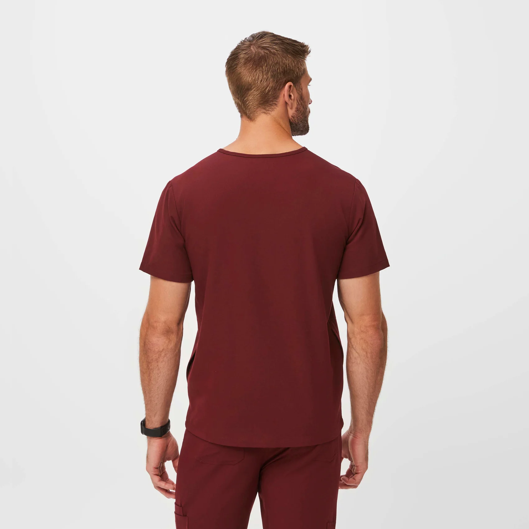 Men's Burgundy Chisec™ - Three-Pocket Scrub Top - Image 4