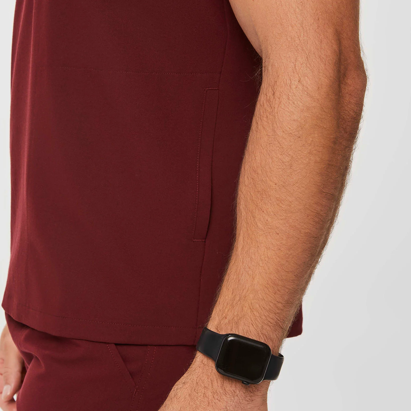 Men's Burgundy Chisec™ - Three-Pocket Scrub Top - Image 5