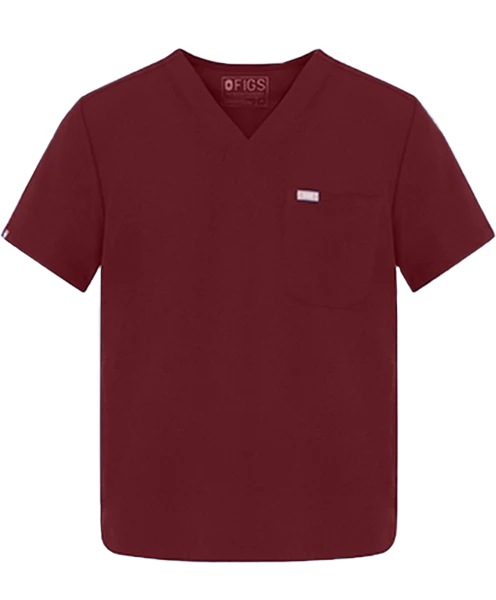 Men's Burgundy Chisec™ - Three-Pocket Scrub Top - Image 8
