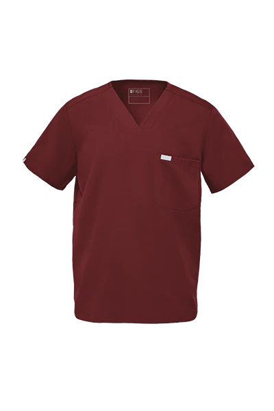 Men's Burgundy Chisec™ - Three-Pocket Scrub Top - Image 9