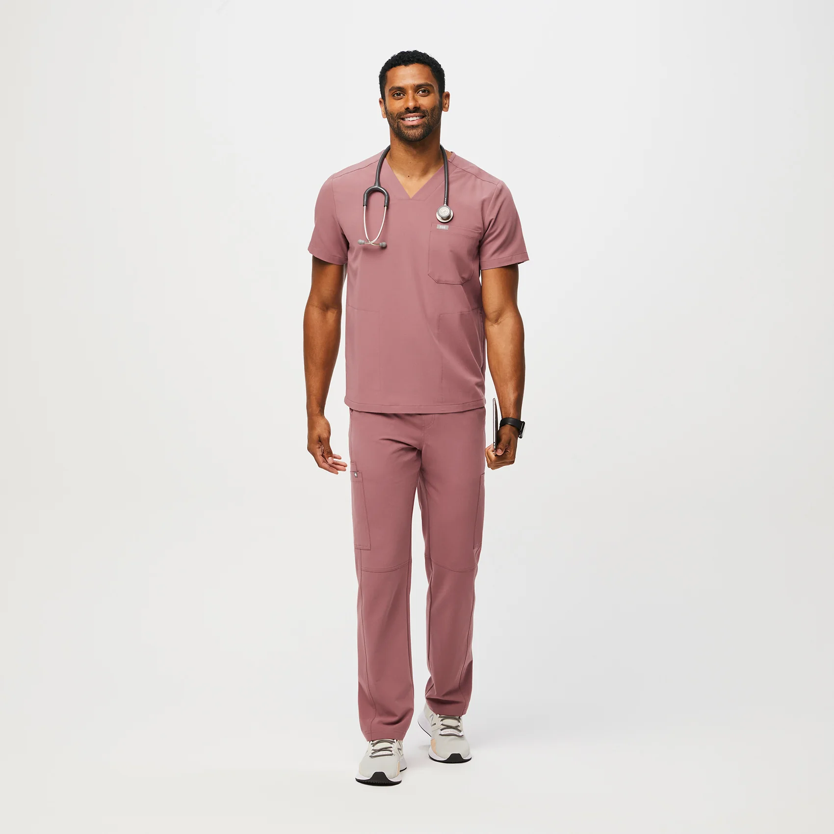men's Mauve Chisec™ - Three-Pocket Scrub Top - Image 2