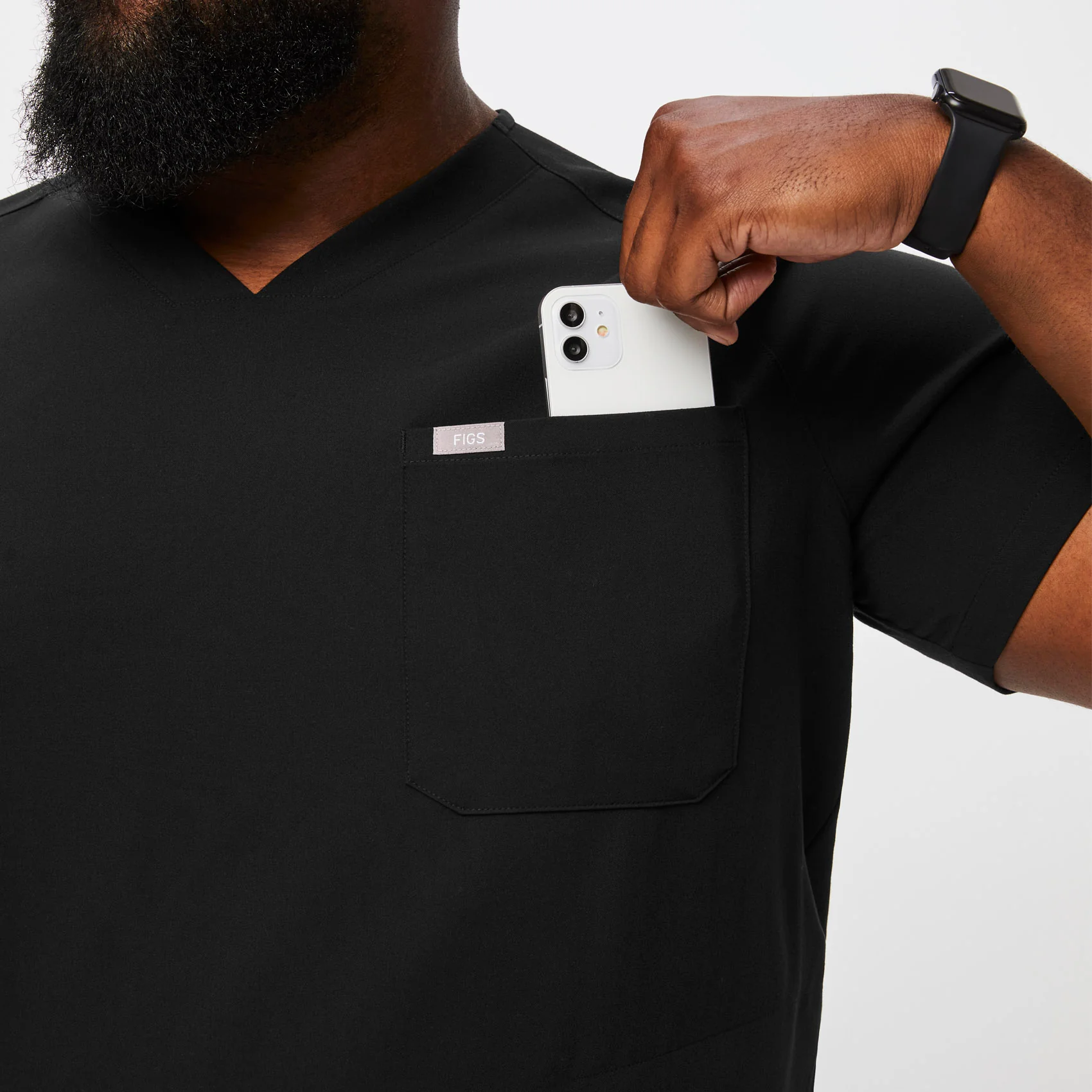 Men's Black Chisec™ - Three-Pocket Scrub Top (3XL - 6XL) - Image 4