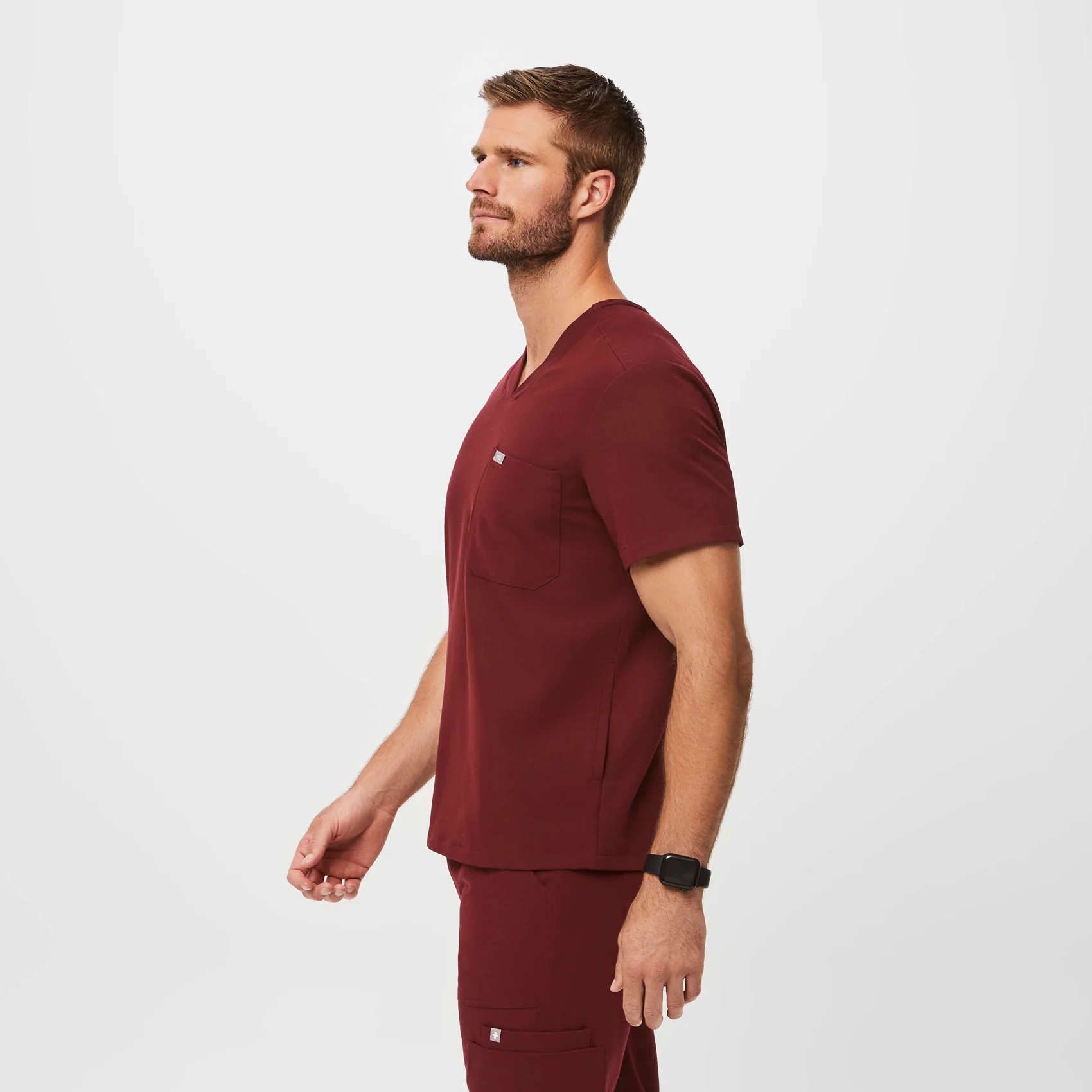 Men's Burgundy Chisec™ - Three-Pocket Scrub Top (3XL - 6XL) - Image 3