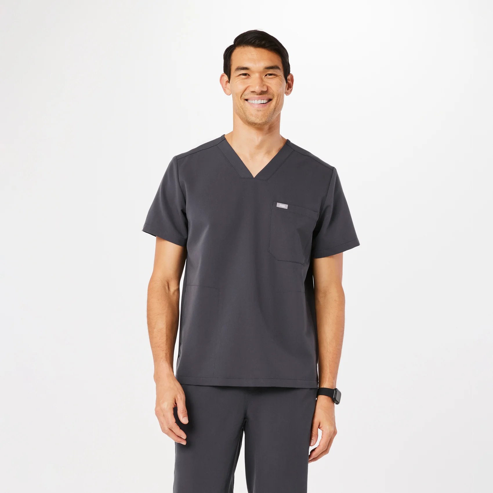 Men's Charcoal Chisec™ - Three-Pocket Scrub Top (3XL - 6XL)