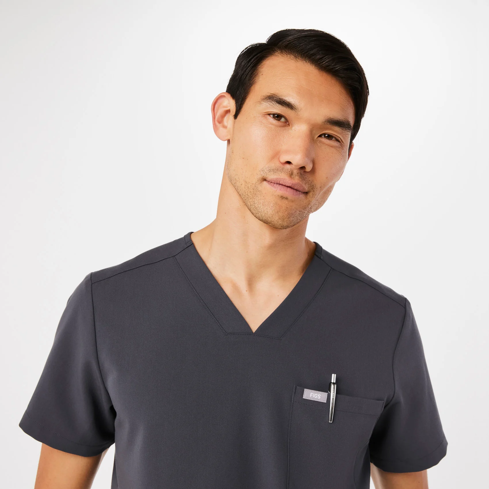 Men's Charcoal Chisec™ - Three-Pocket Scrub Top (3XL - 6XL) - Image 5