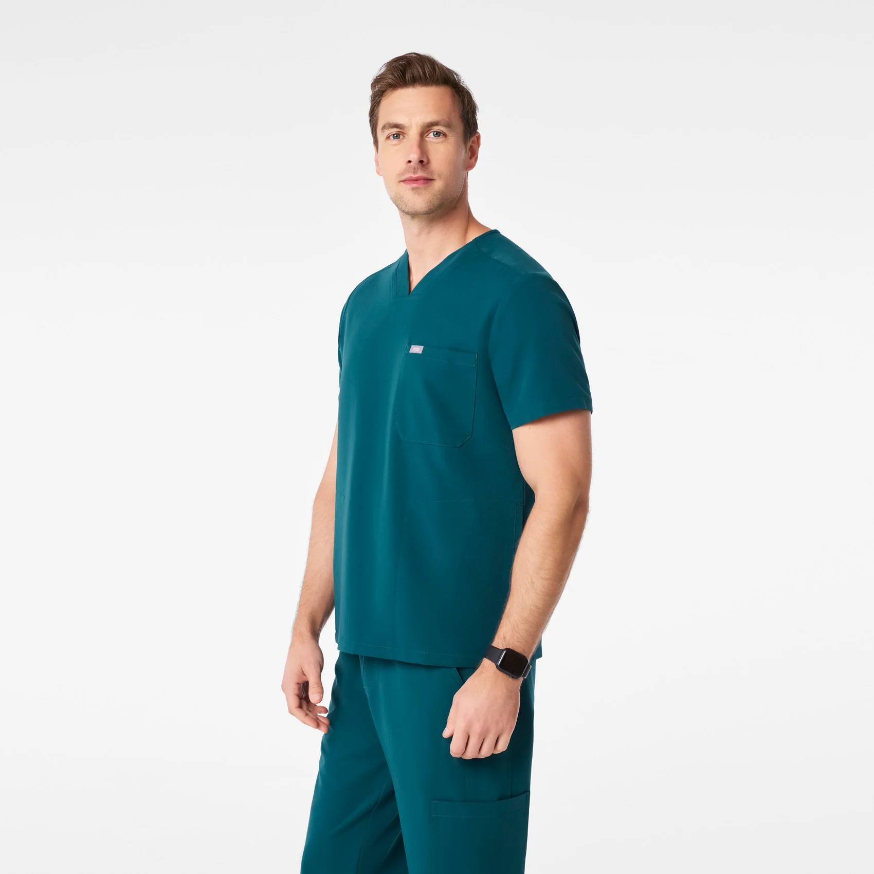 men's Caribbean Blue Chisec - Three-Pocket Scrub Top⢠- Image 3