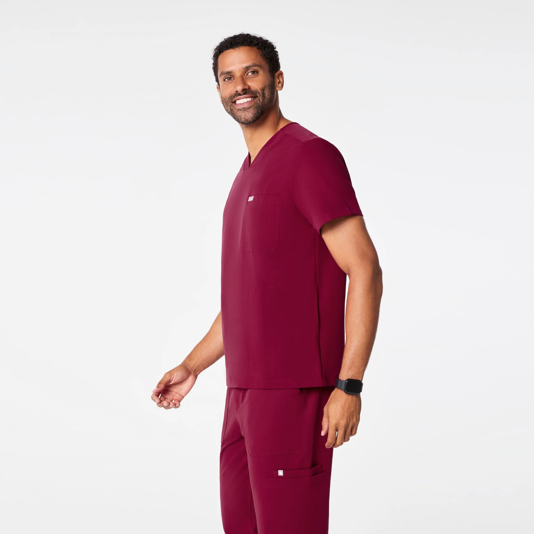 men's Deep Cranberry Chisec - Three-Pocket Scrub Top™ - Image 3