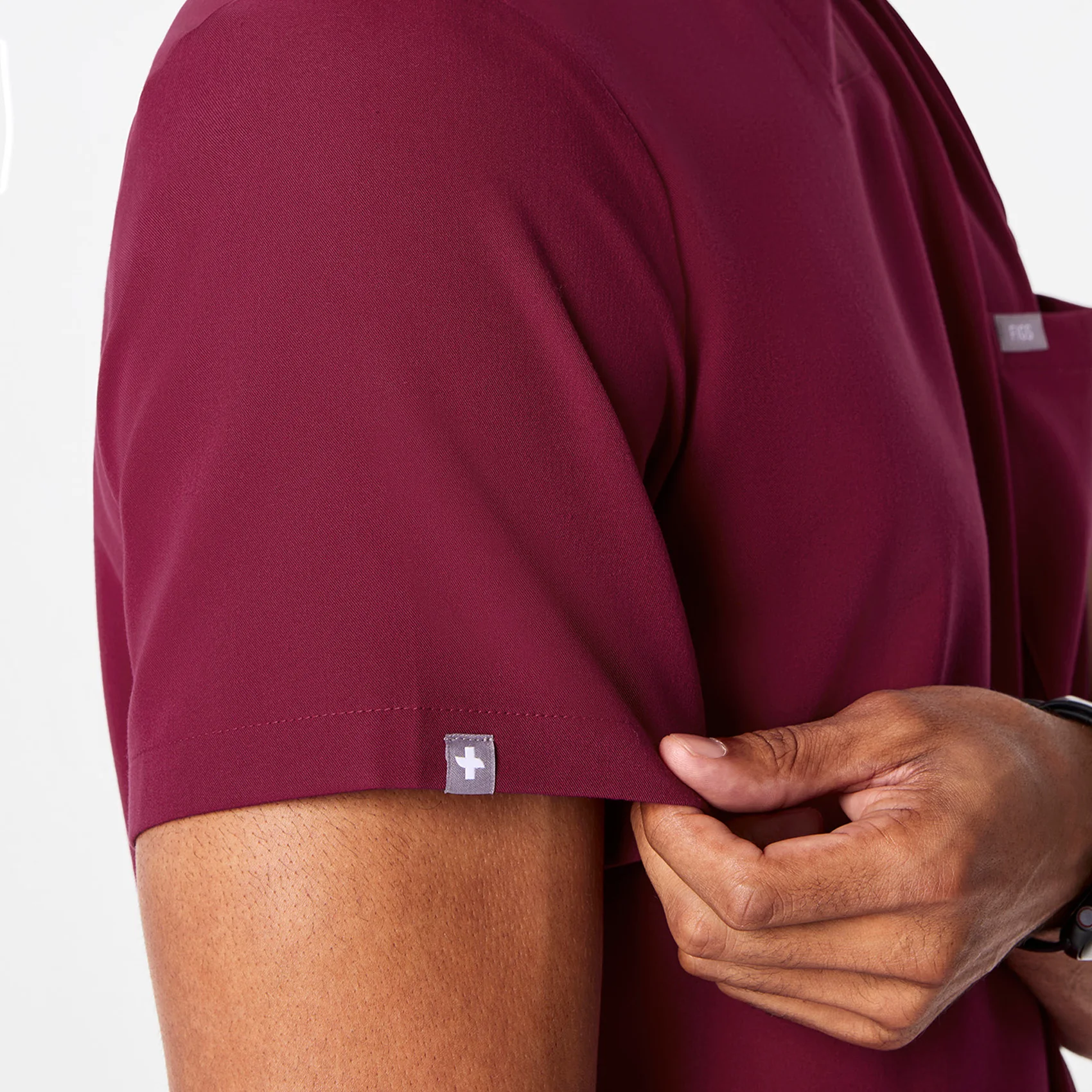 men's Deep Cranberry Chisec - Three-Pocket Scrub Top™ - Image 5