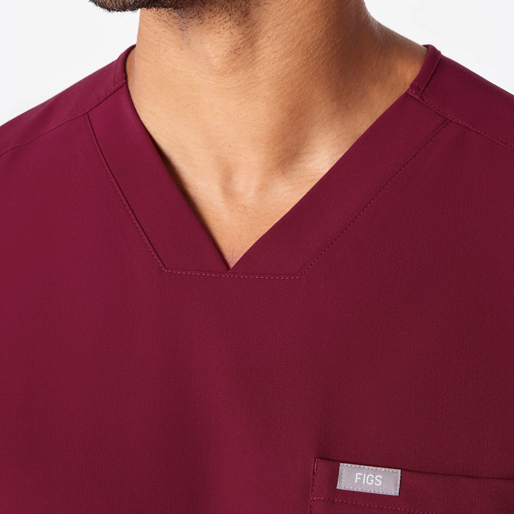 men's Deep Cranberry Chisec - Three-Pocket Scrub Top™ - Image 7
