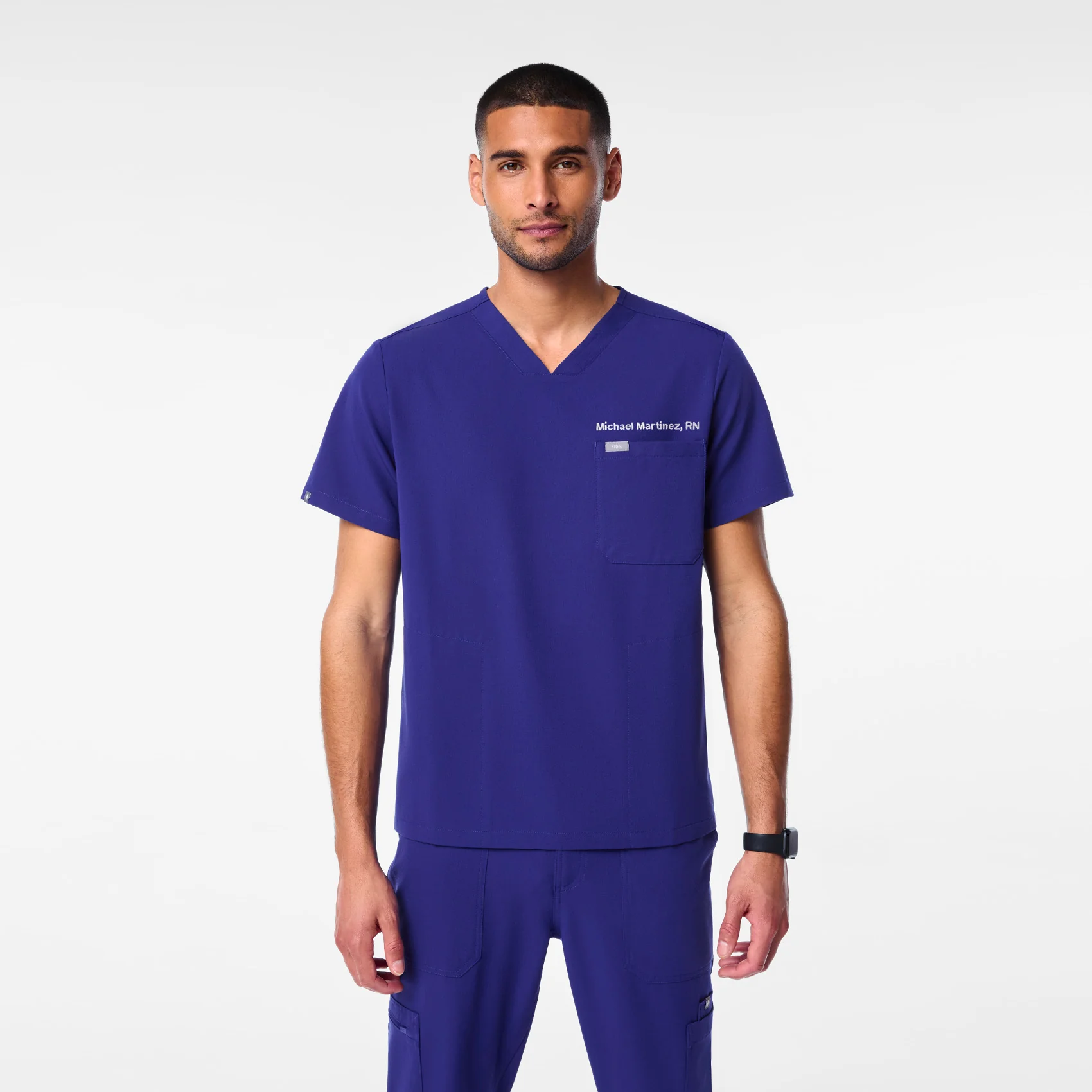 men's Deep Royal Blue Chisec - Three-Pocket Scrub Top™