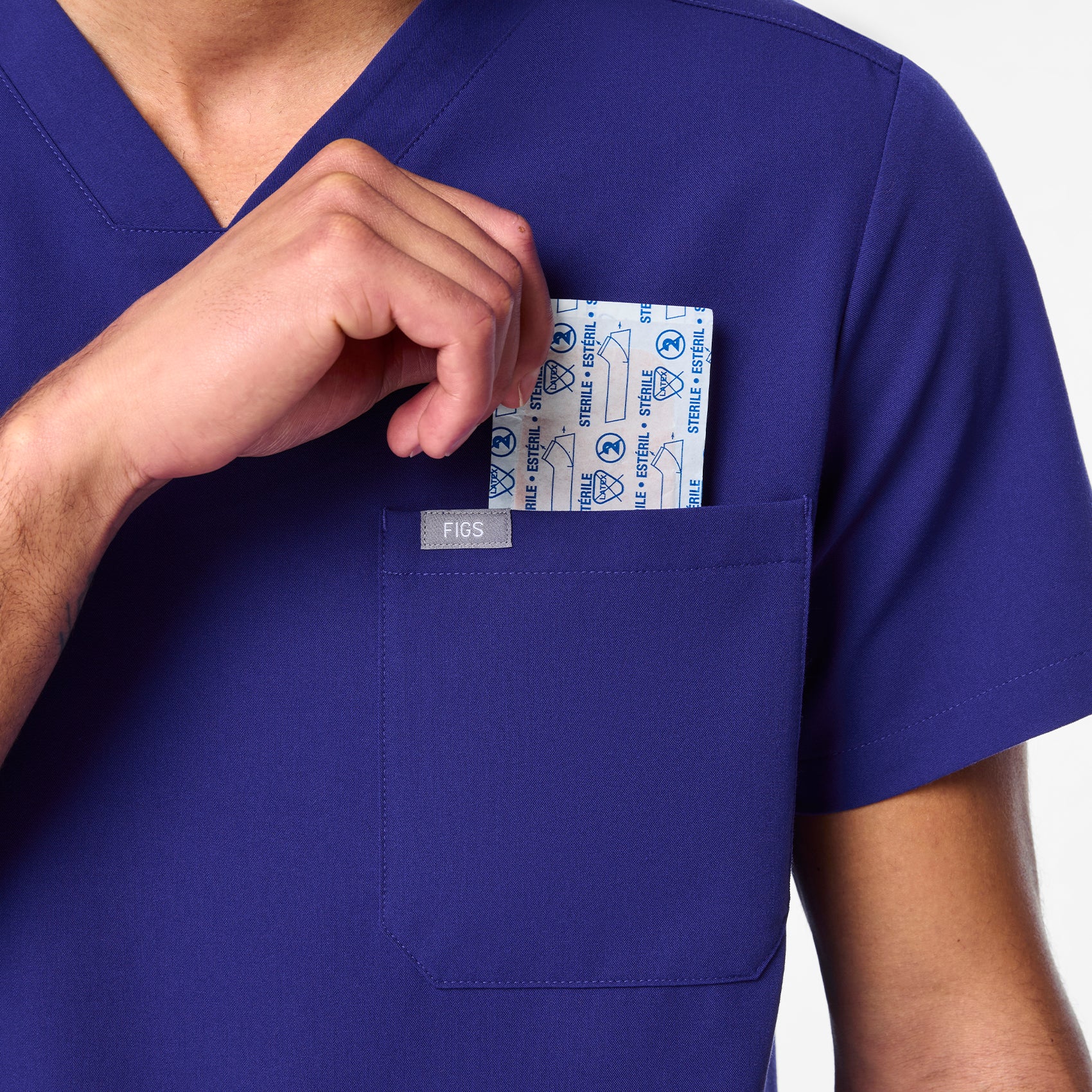 men's Deep Royal Blue Chisec - Three-Pocket Scrub Top™ - Image 6