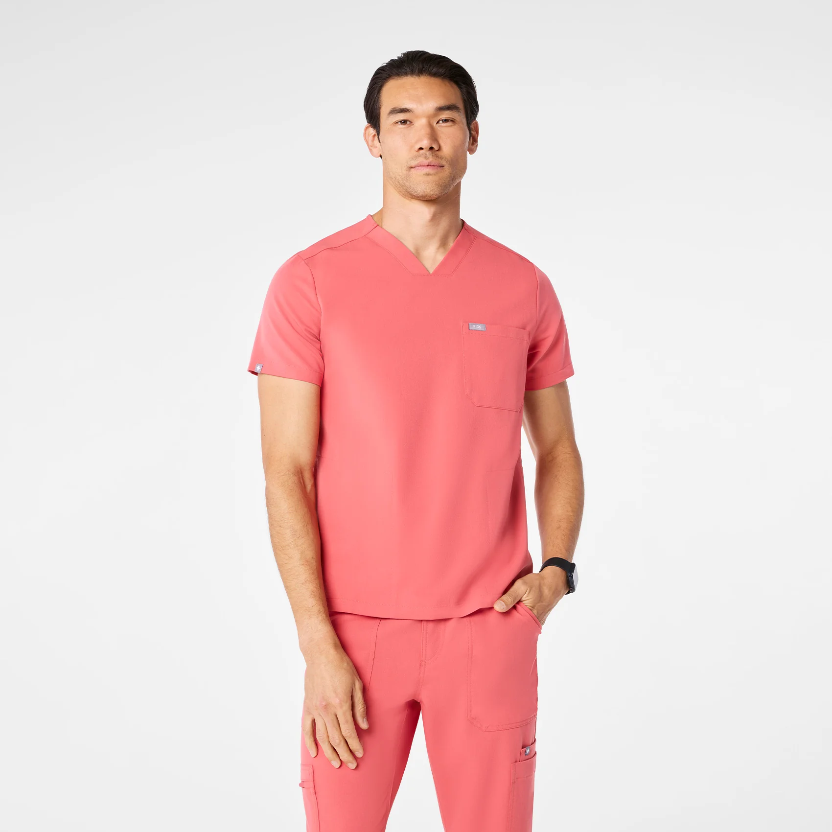 men's Pulmonary Pink Chisec - Three-Pocket Scrub Top™