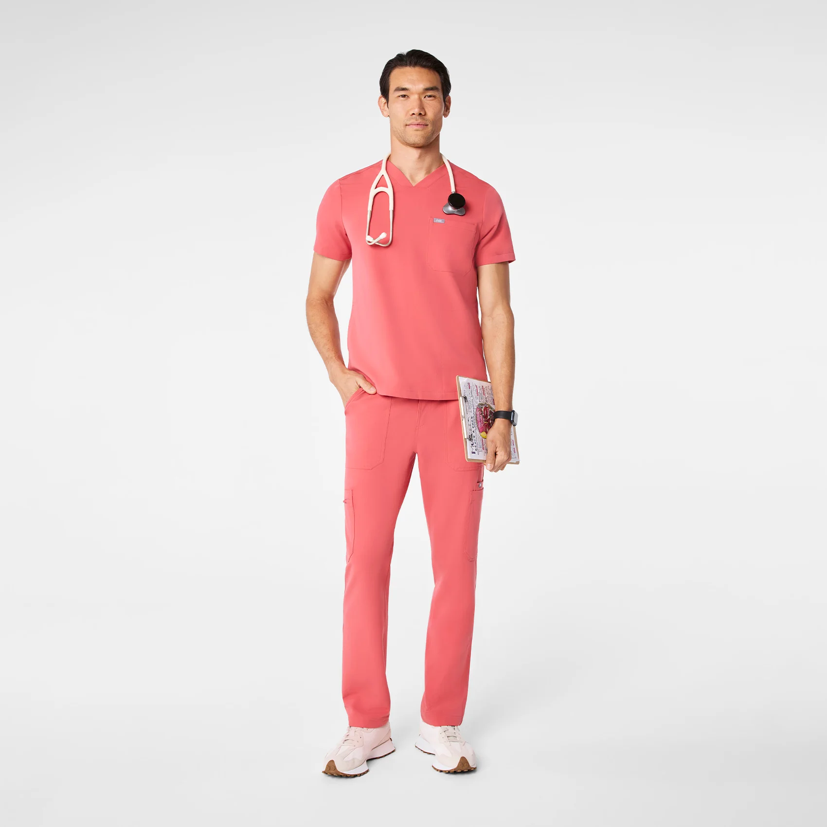 men's Pulmonary Pink Chisec - Three-Pocket Scrub Top™ - Image 2