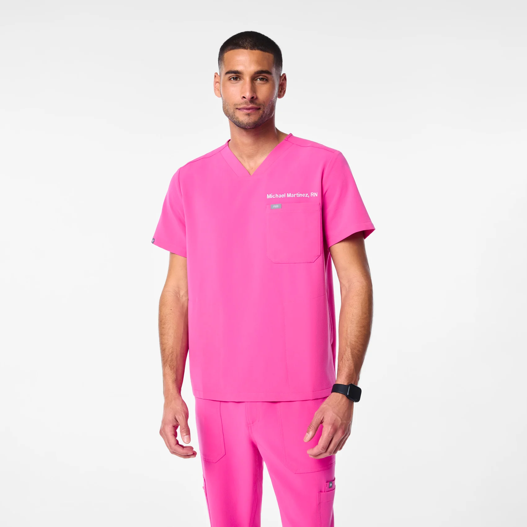 men's Rapid Response Pink Chisec - Three-Pocket Scrub Topā¢