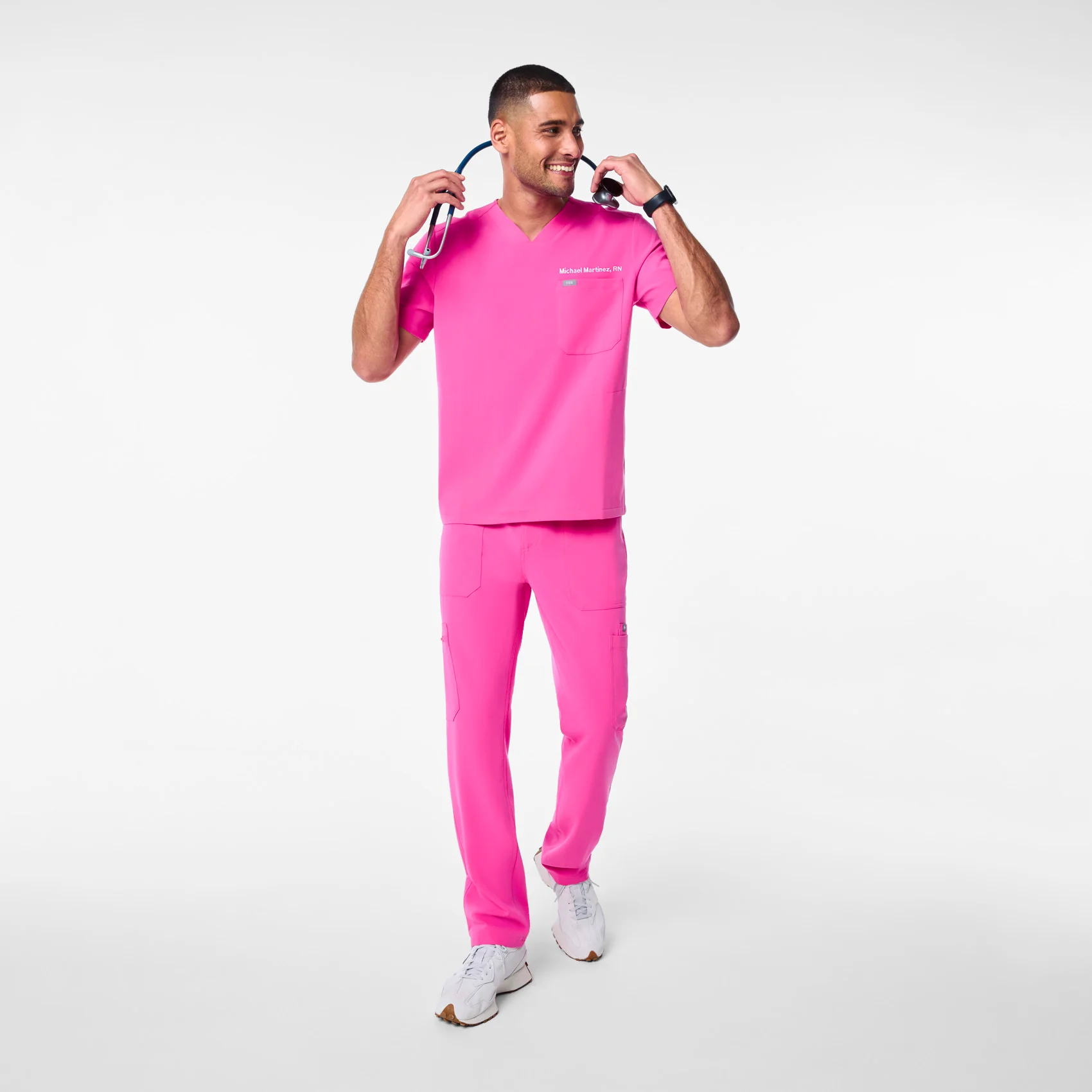 men's Rapid Response Pink Chisec - Three-Pocket Scrub Top⢠- Image 2
