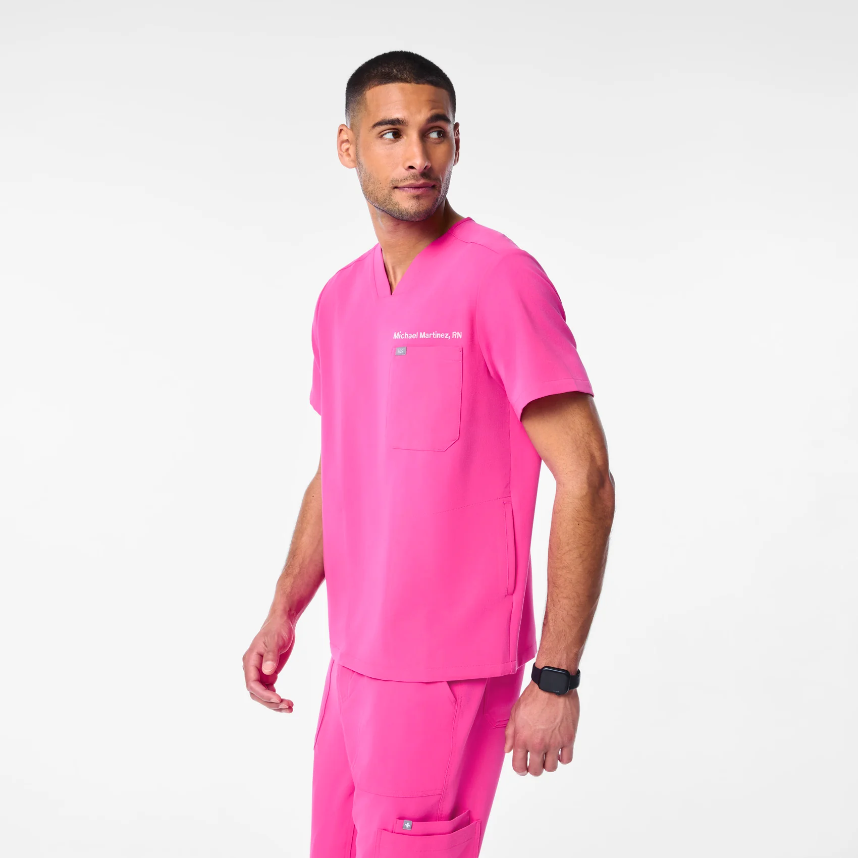 men's Rapid Response Pink Chisec - Three-Pocket Scrub Top⢠- Image 3
