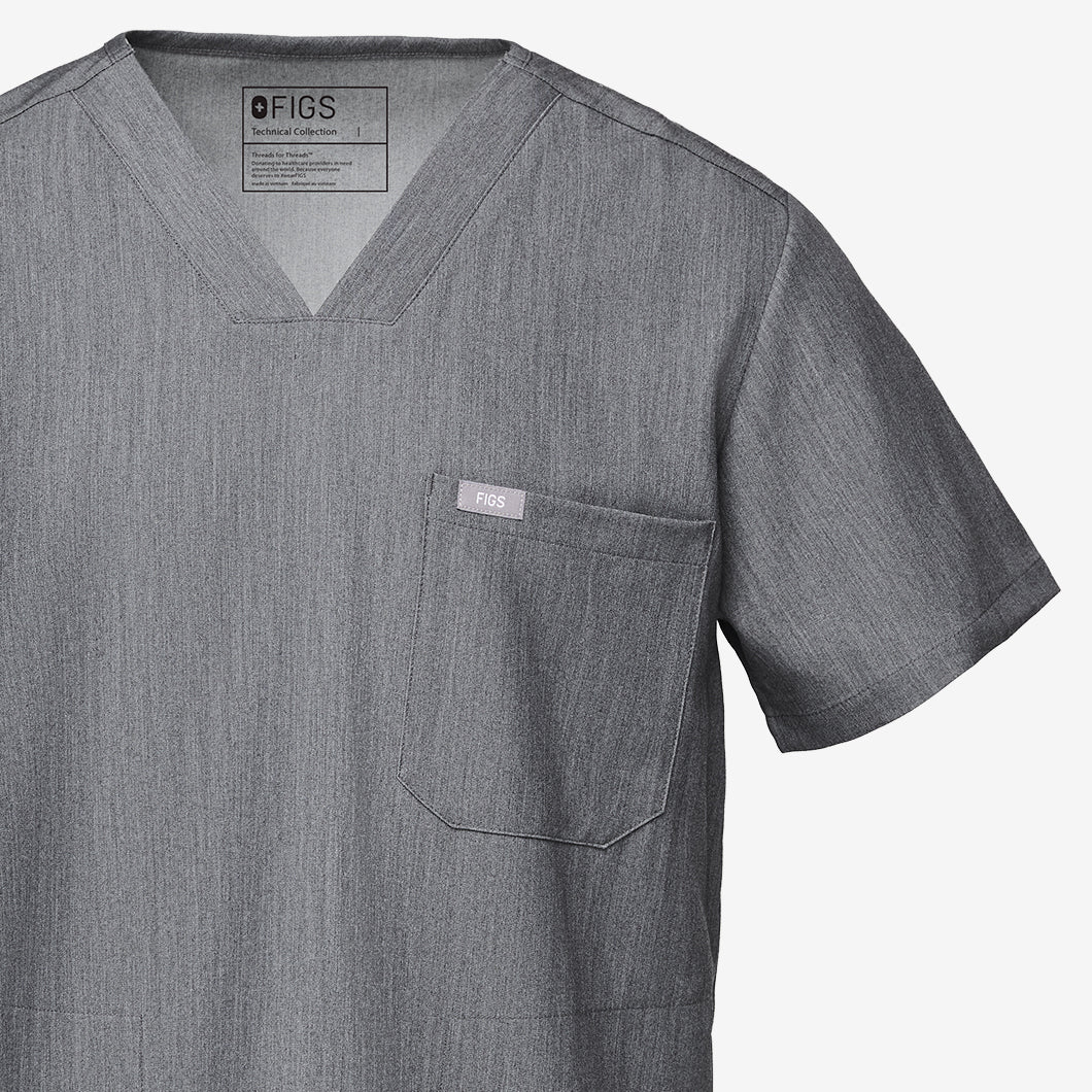 men's Surgical Green Chisec - Three-Pocket Scrub Top⢠- Image 10