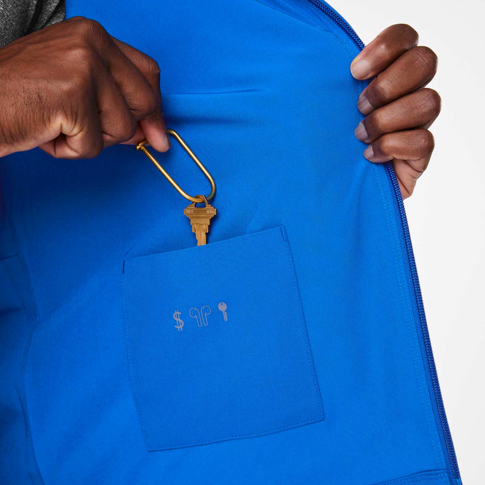 men's Royal Blue Denver - Scrub Jacket - Image 8