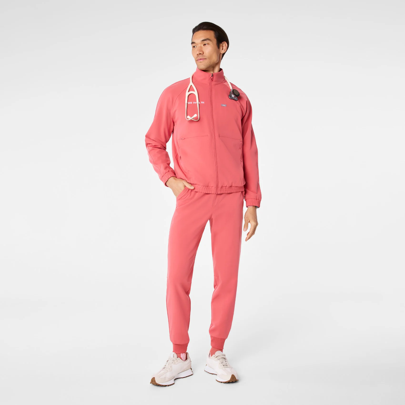 men's Pulmonary Pink Cobaki -  Scrub Jacket - Image 2