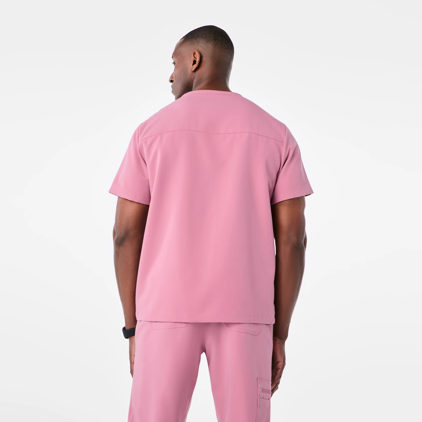 men's Chalk Pink Corfield - Henley Scrub Top - Image 4