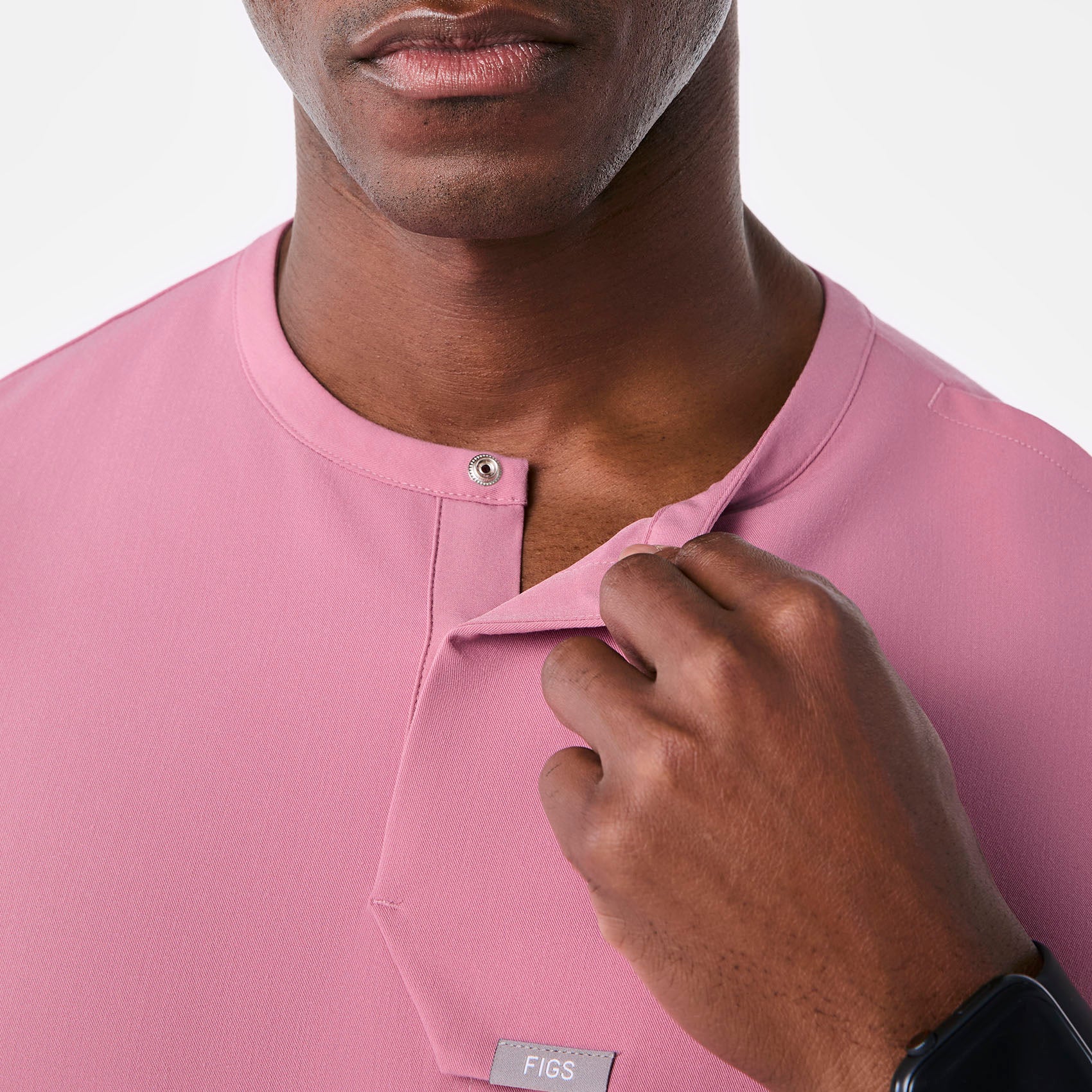 men's Chalk Pink Corfield - Henley Scrub Top - Image 6