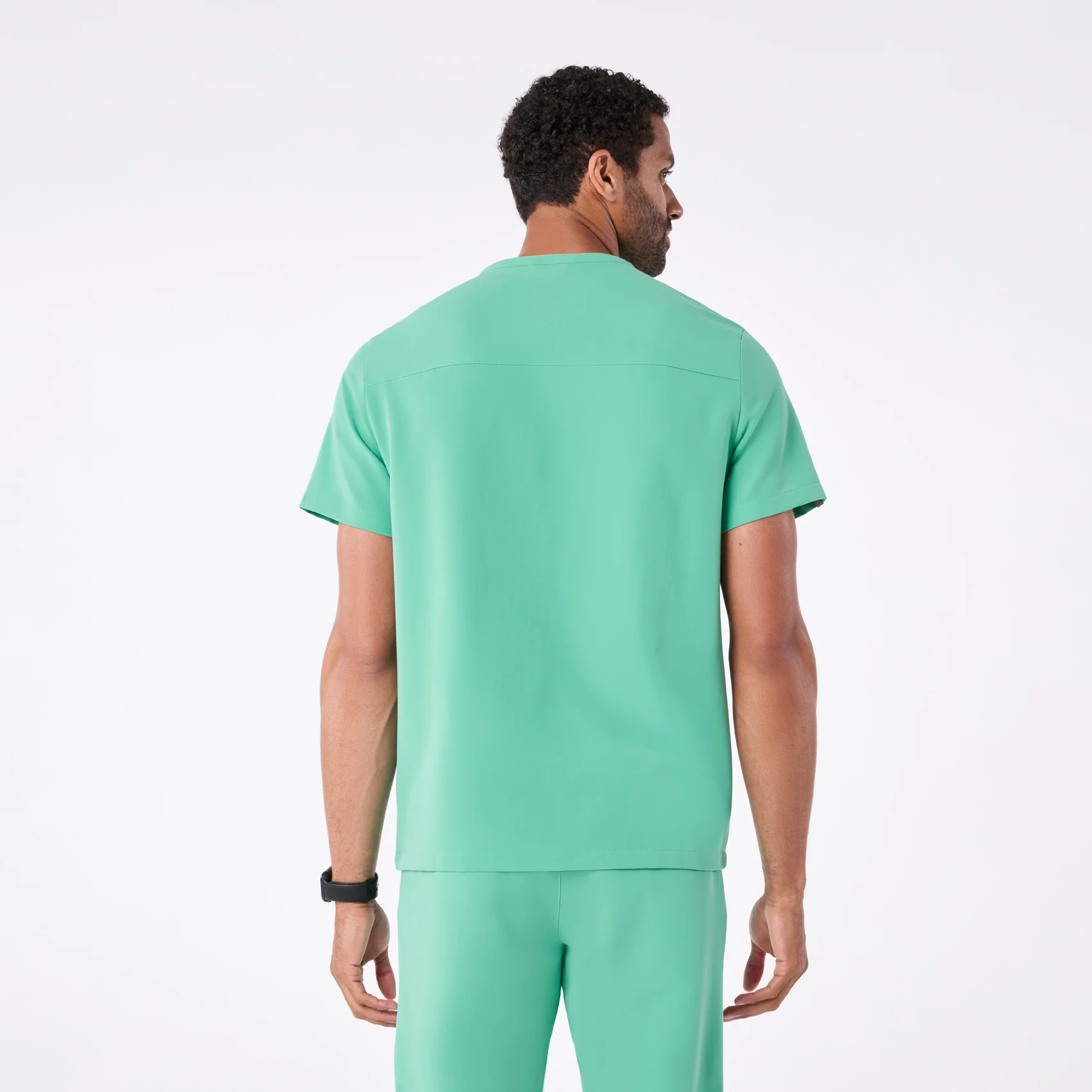 men's Surgical Green Corfield - Henley Scrub Top - Image 4