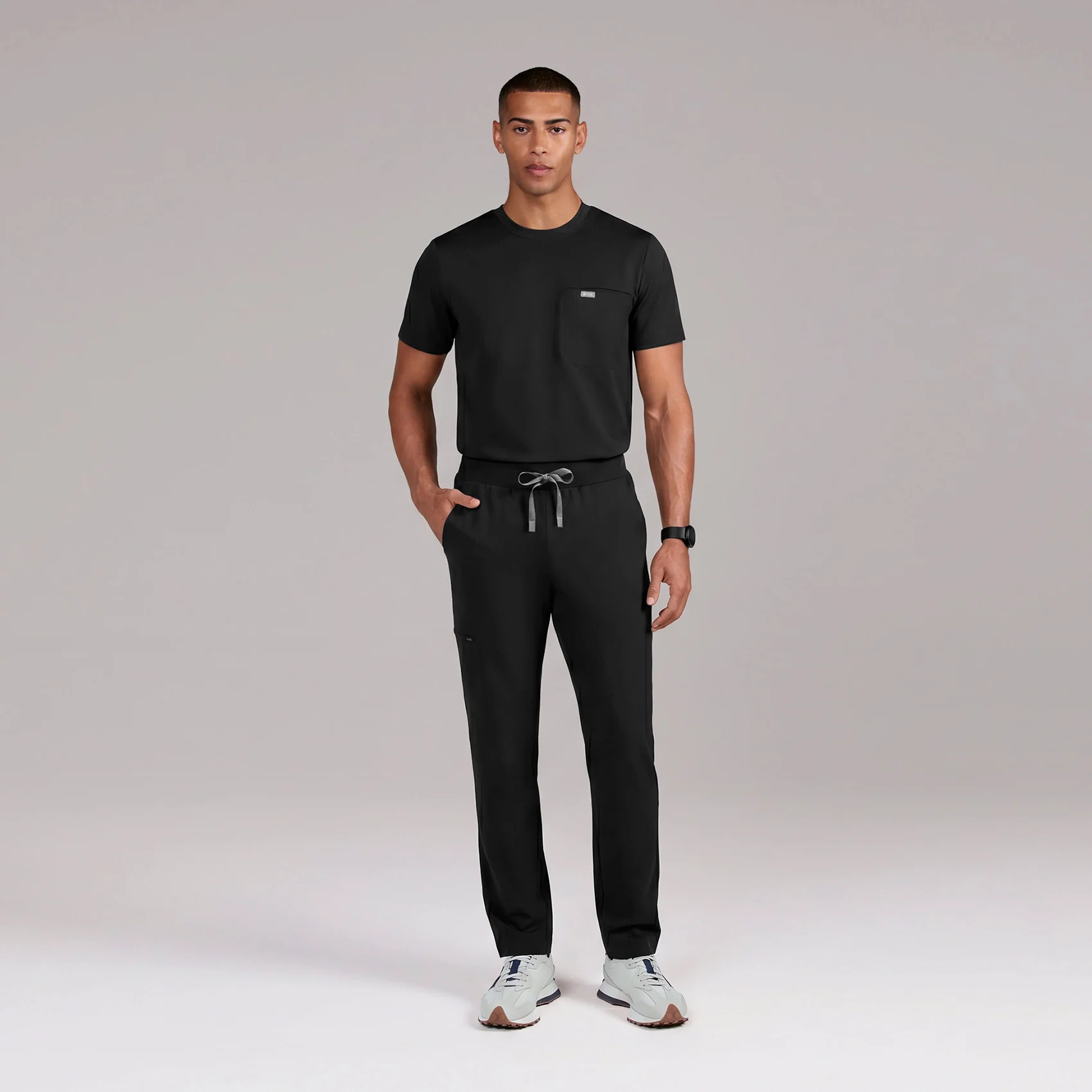 men's Black Darien FORMx - Crewneck Scrub Top - Image 2