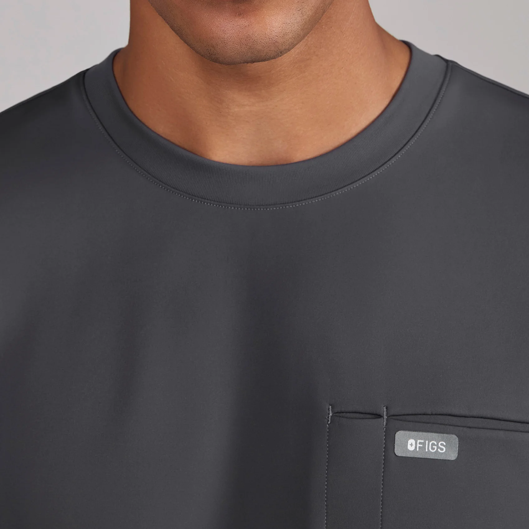 men's Charcoal Darien FORMx - Crewneck Scrub Top - Image 6