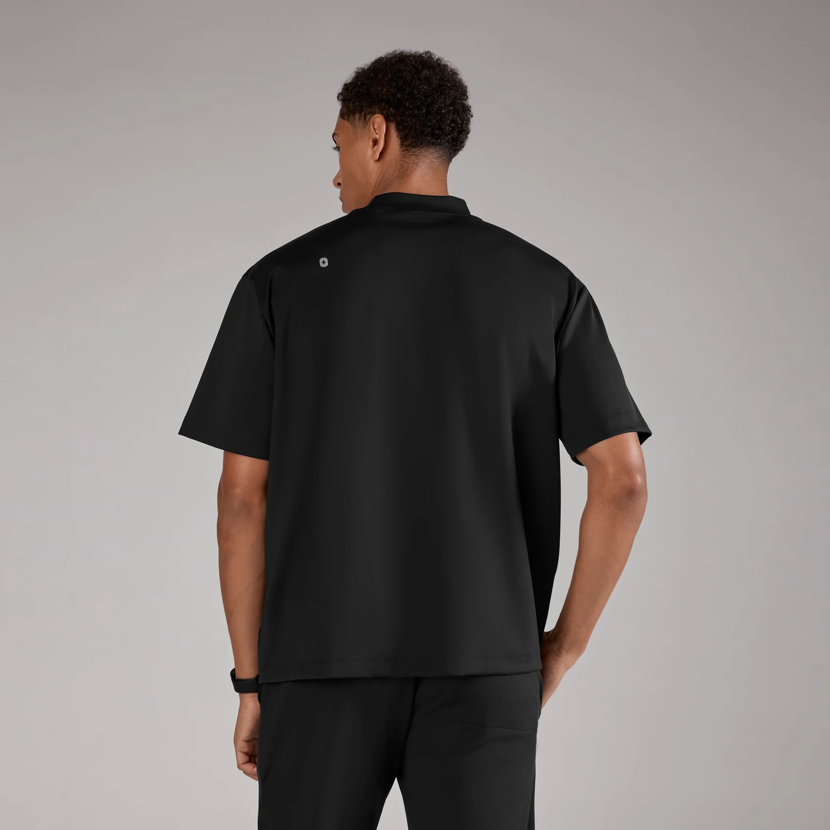 men's Black Dawson FORMx Relaxed Mock Neck - Scrub Top™ - Image 4