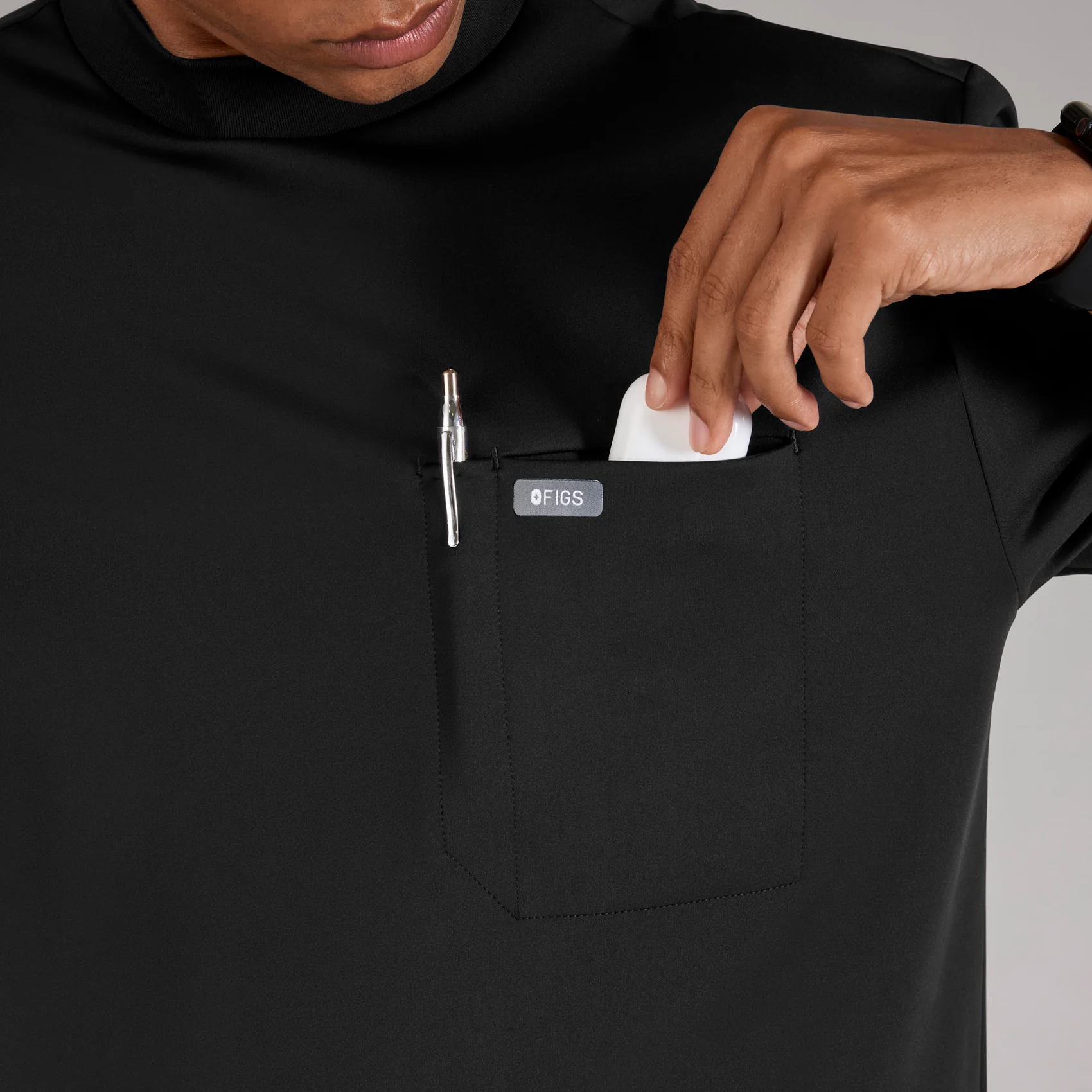 men's Black Dawson FORMx Relaxed Mock Neck - Scrub Top™ - Image 7
