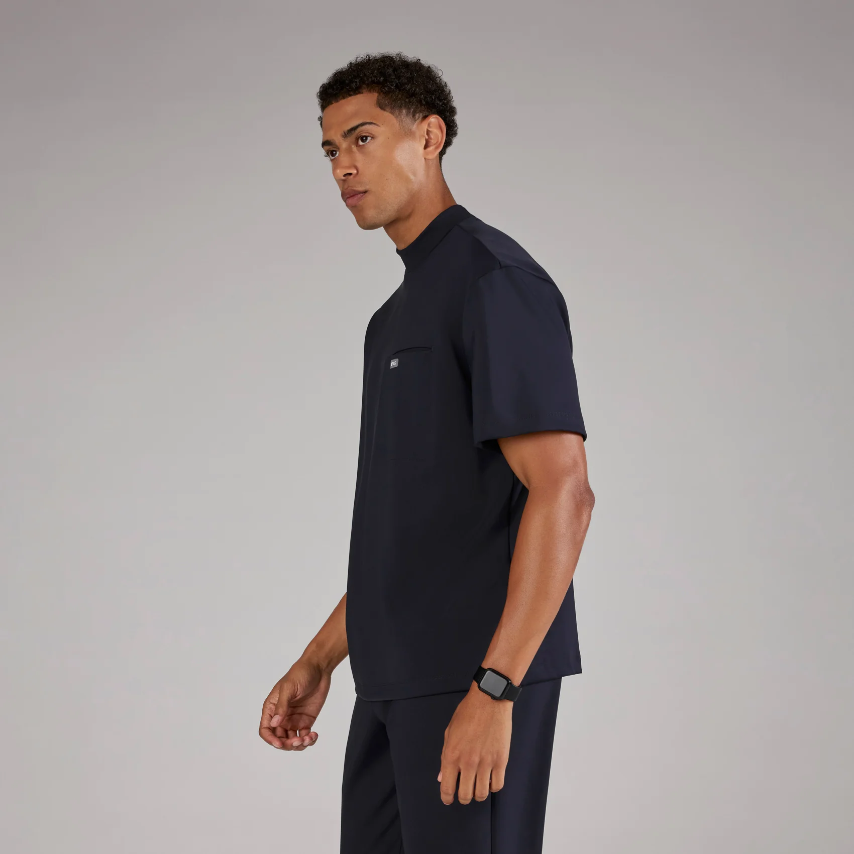 men's Navy Dawson FORMx Relaxed Mock Neck - Scrub Top™ - Image 3