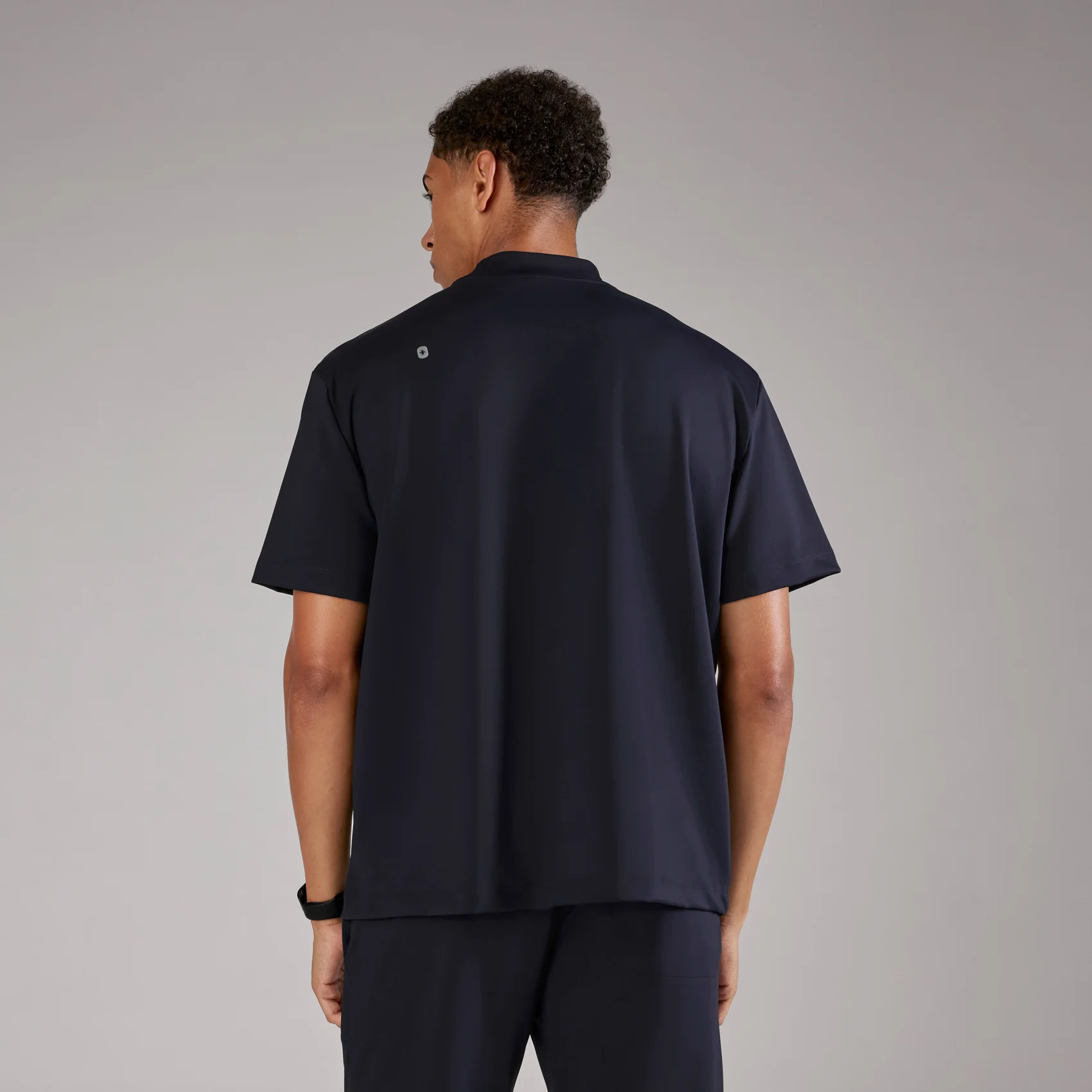 men's Navy Dawson FORMx Relaxed Mock Neck - Scrub Top™ - Image 4