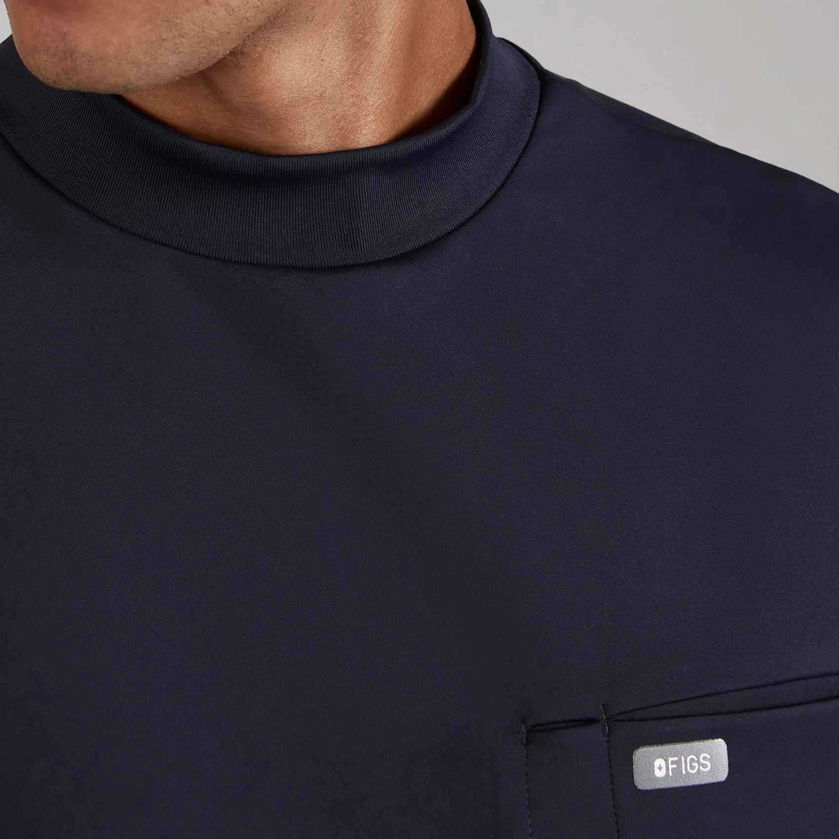 men's Navy Dawson FORMx Relaxed Mock Neck - Scrub Top™ - Image 6