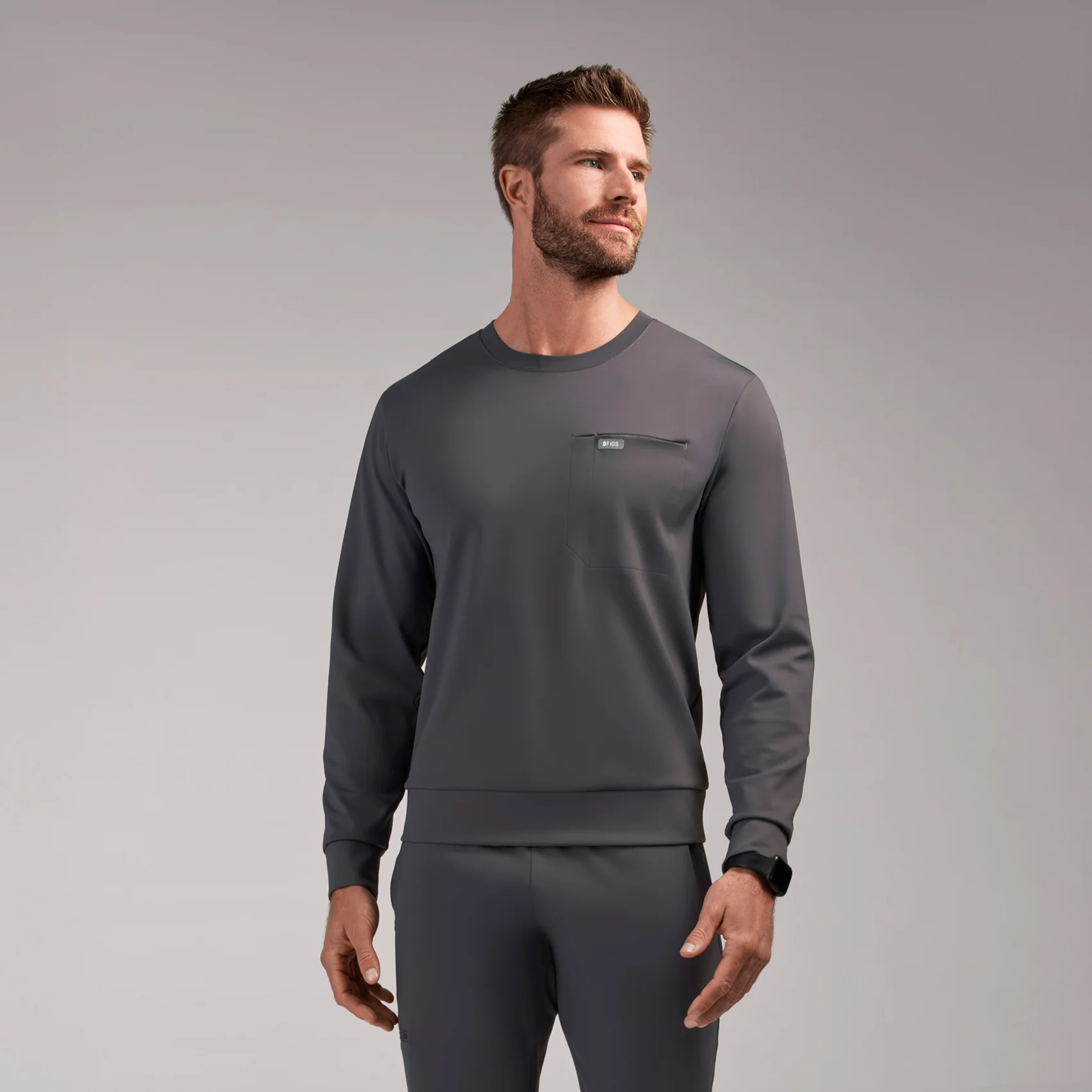 men's Charcoal Destin FORMx Crewneck - Scrub Topā¢