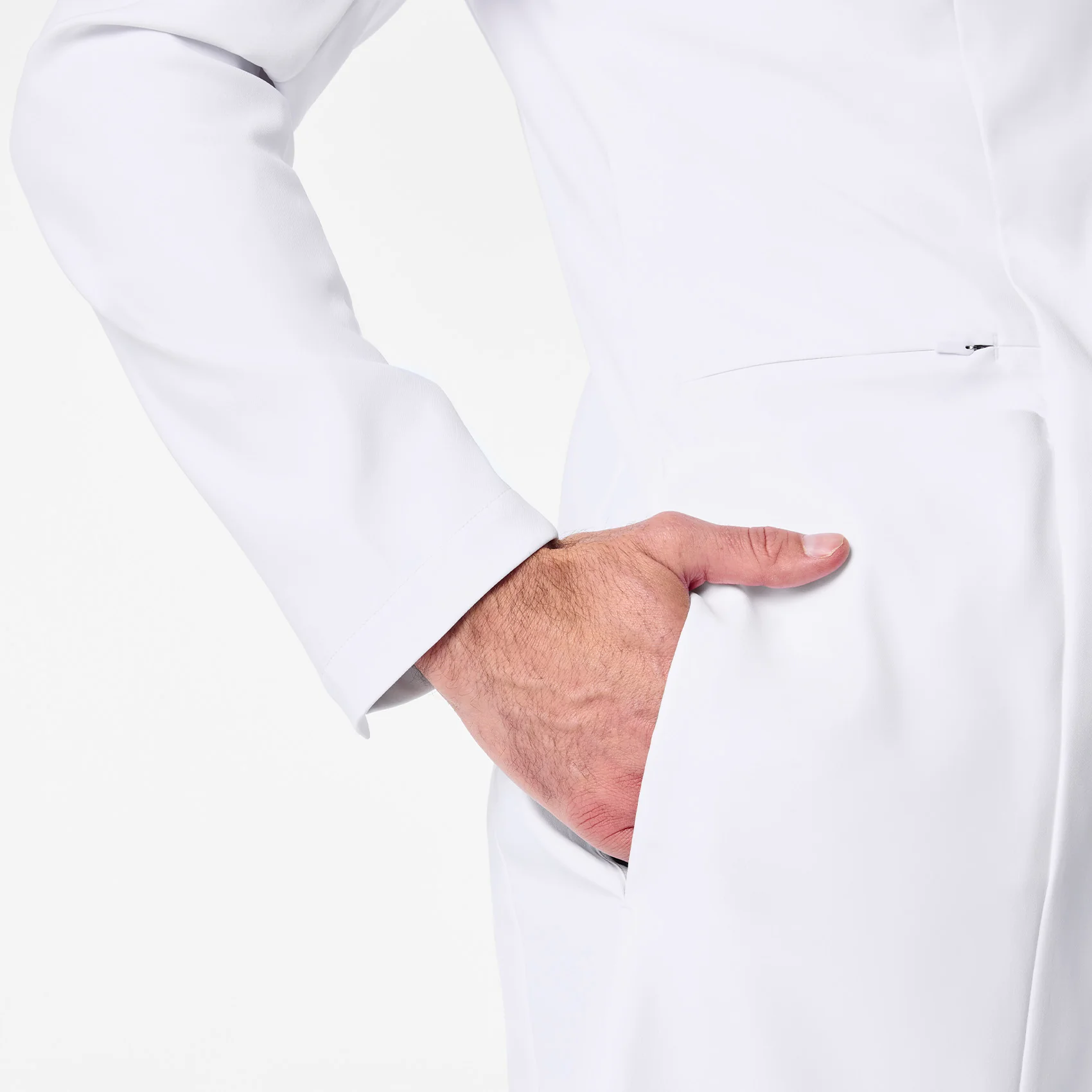 men's White Harlem - Slim Long Lab Coat - Image 14
